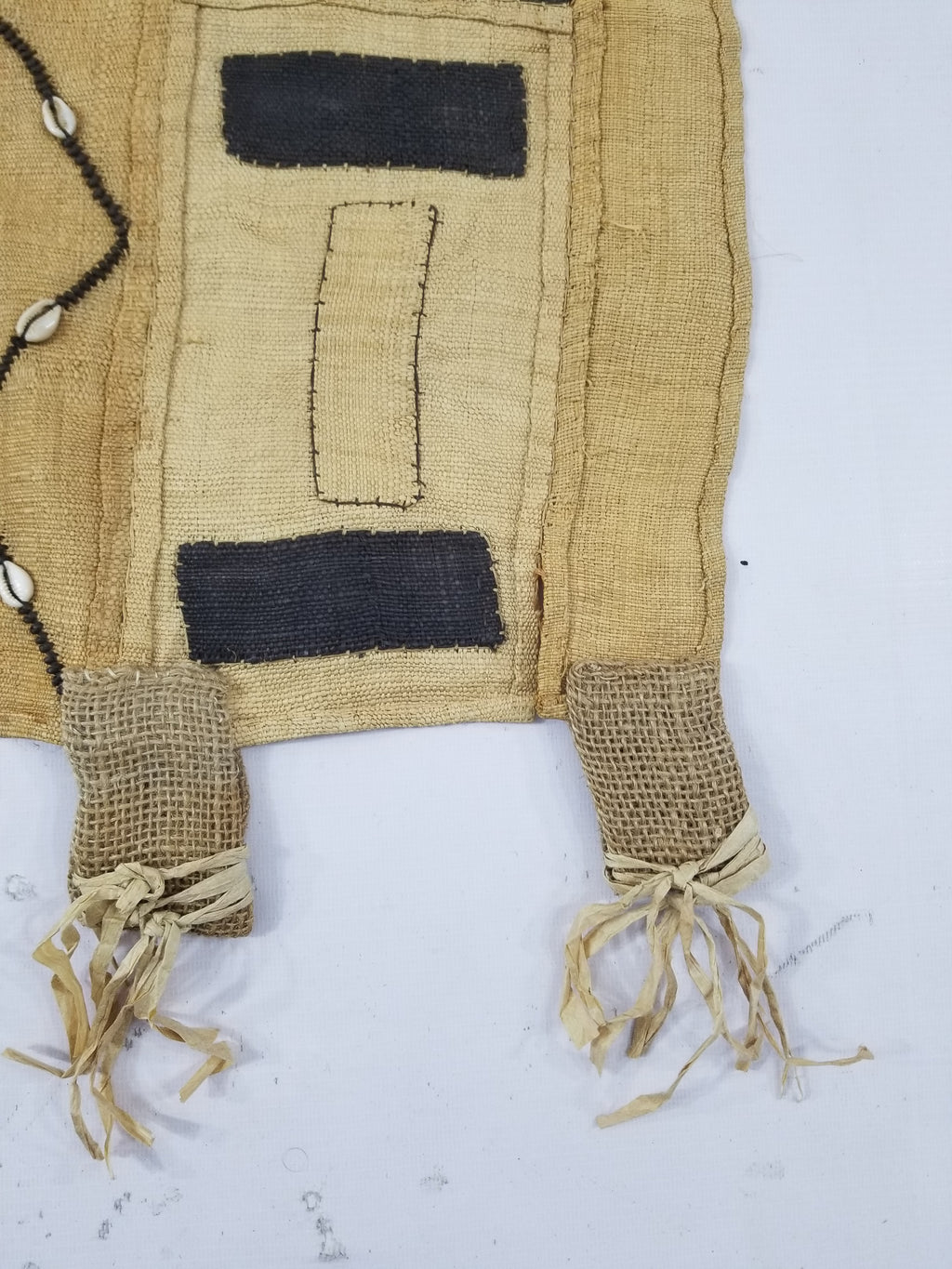 Vintage African Handwoven Kuba Cloth Raffia Textile Tapestry 165x52cm