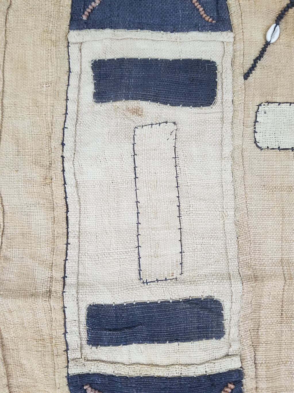 Vintage African Handwoven Kuba Cloth Raffia Textile Tapestry 165x52cm