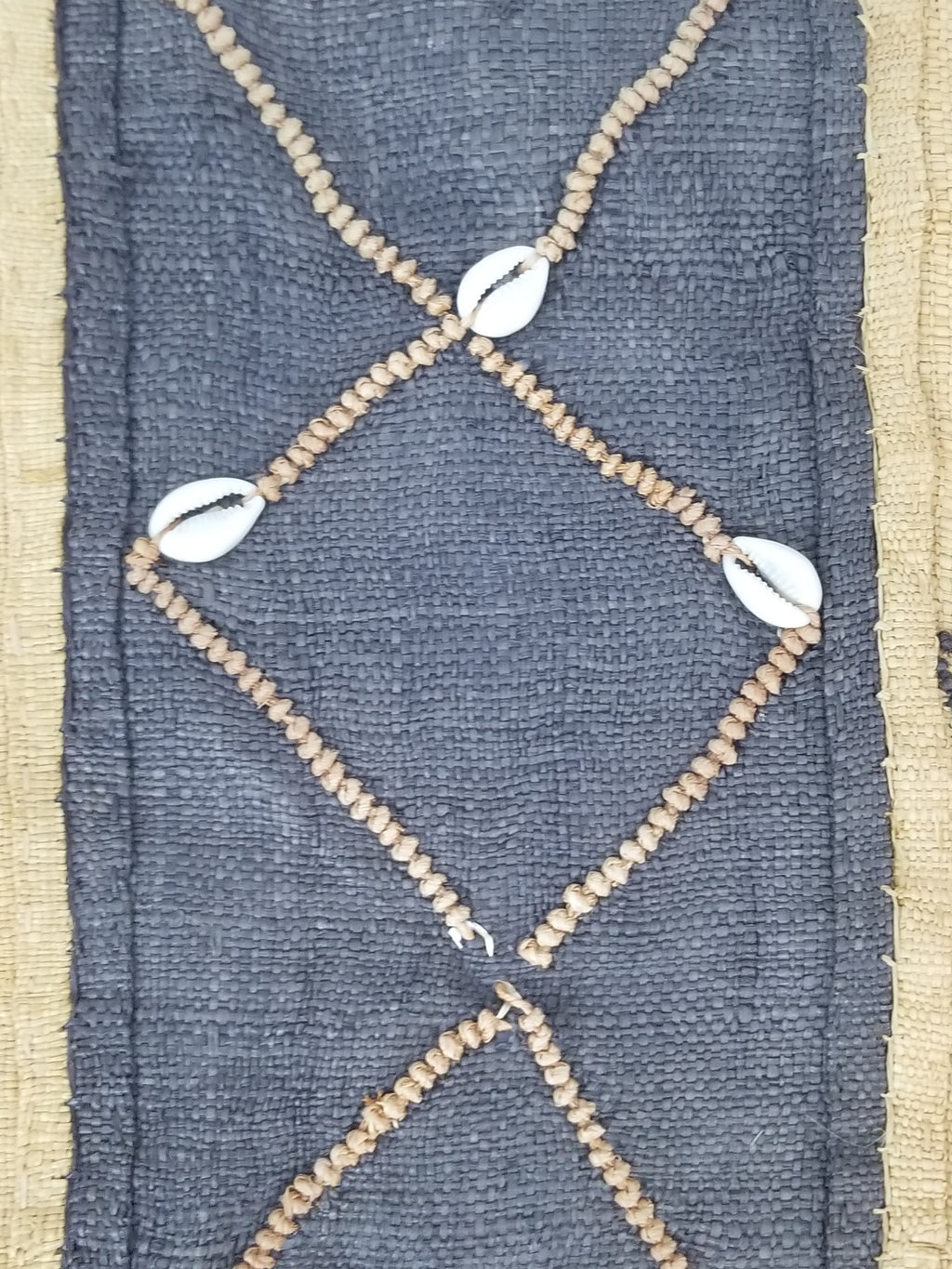 Vintage African Handwoven Kuba Cloth Raffia Textile Tapestry 165x52cm