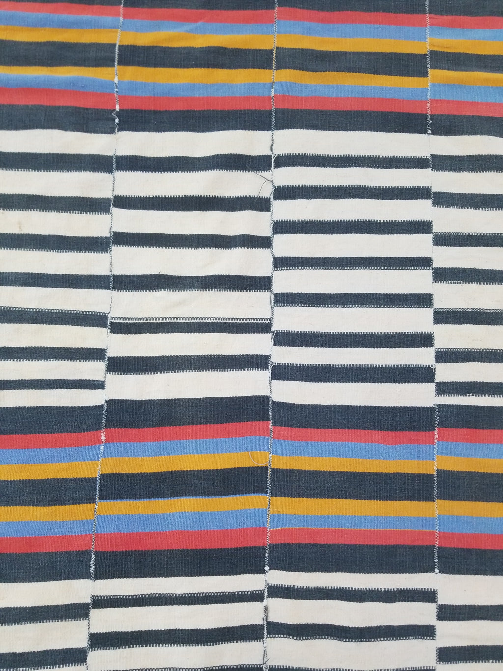 Vintage West African Handwoven Vertical Seams Striped Cloth Textile 238x127cm