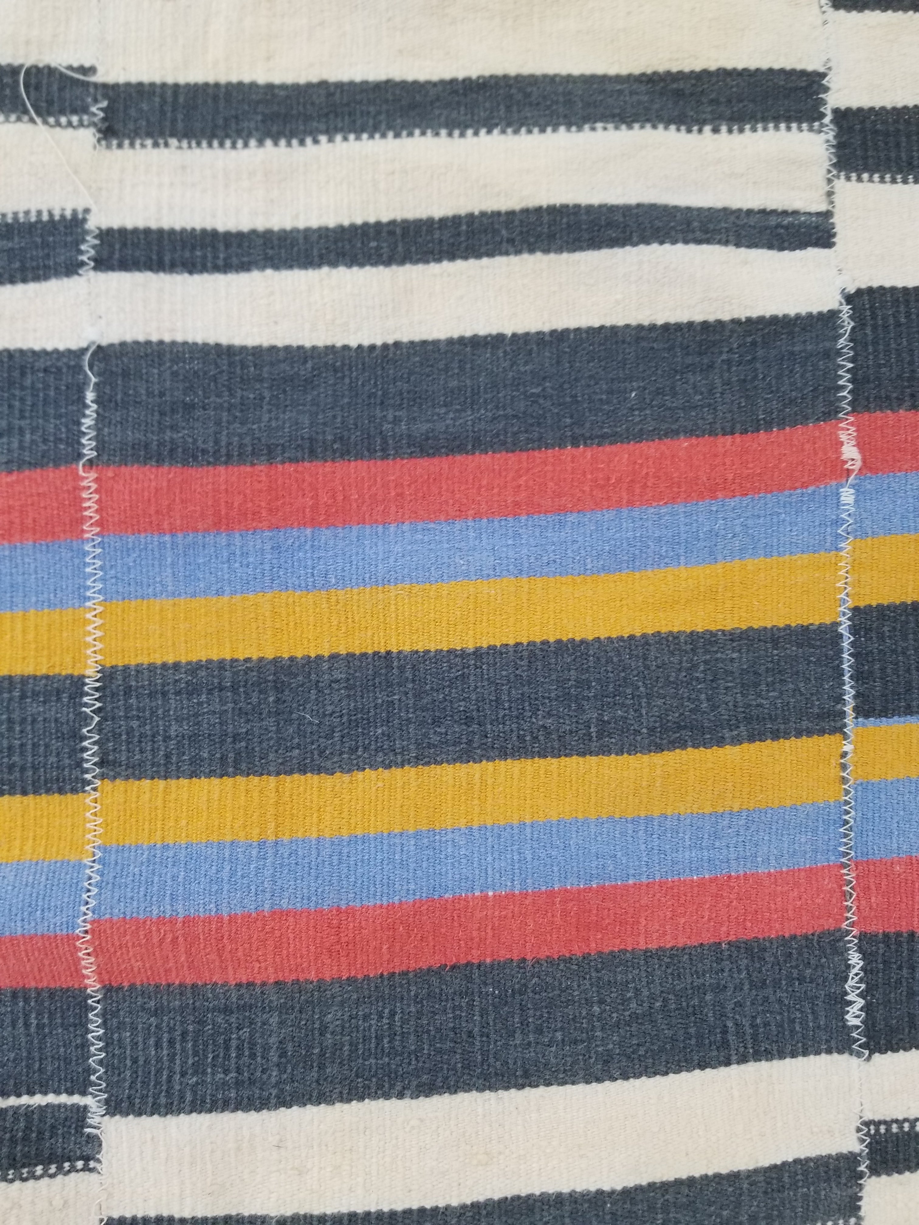 Vintage West African Handwoven Vertical Seams Striped Cloth Textile 238x127cm
