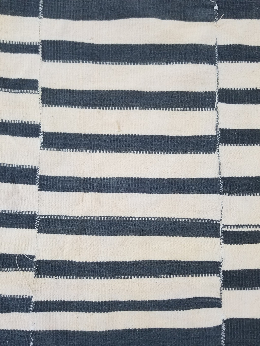 Vintage West African Handwoven Vertical Seams Striped Cloth Textile 238x127cm