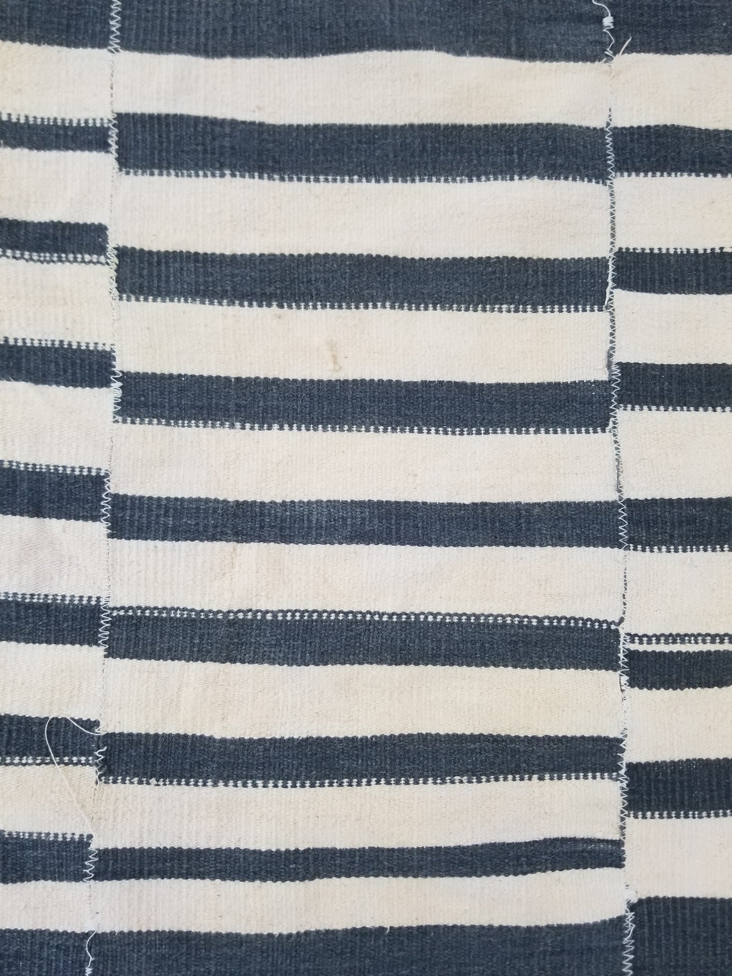 Vintage West African Handwoven Vertical Seams Striped Cloth Textile 238x127cm
