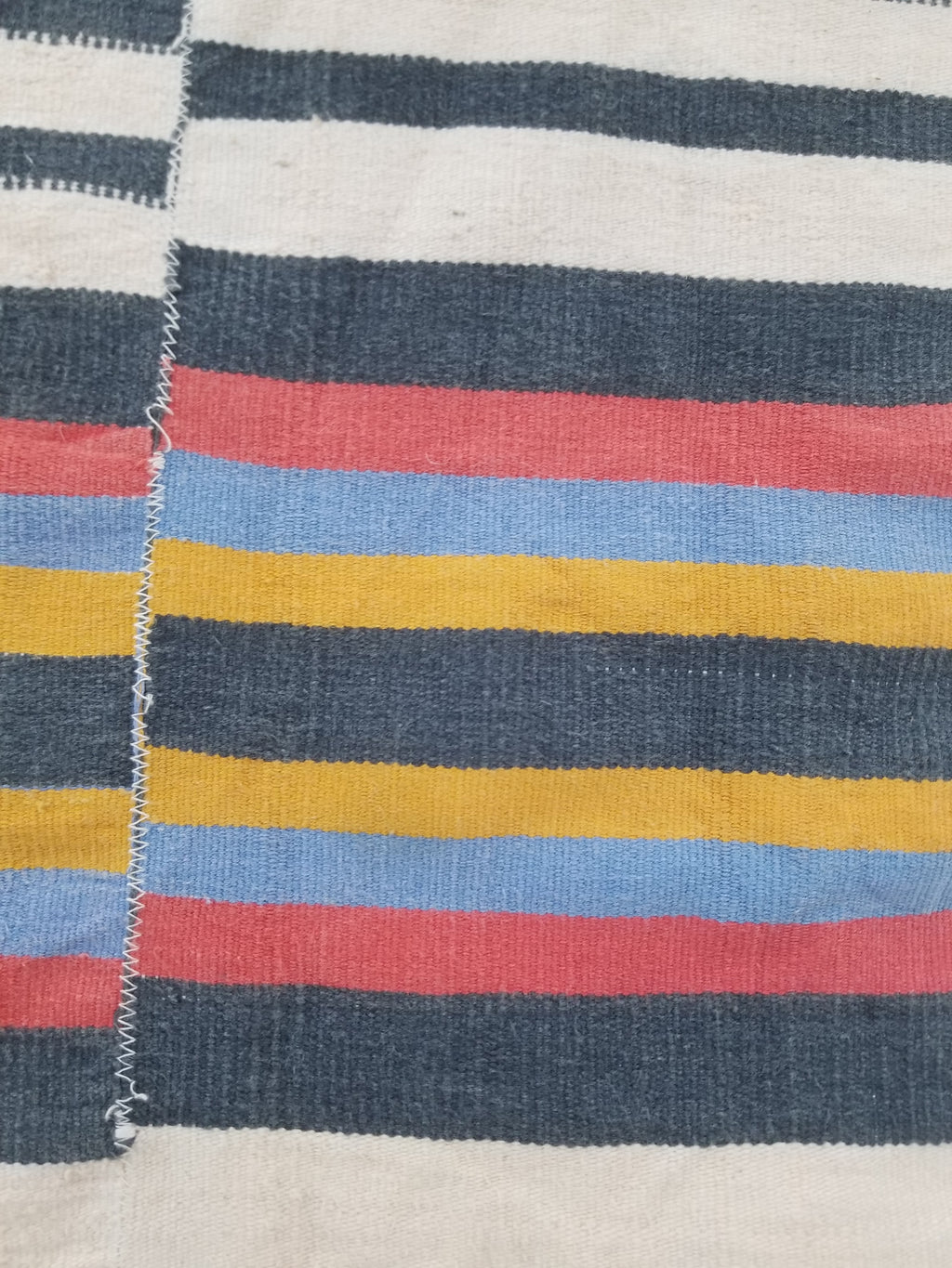 Vintage West African Handwoven Vertical Seams Striped Cloth Textile 238x127cm