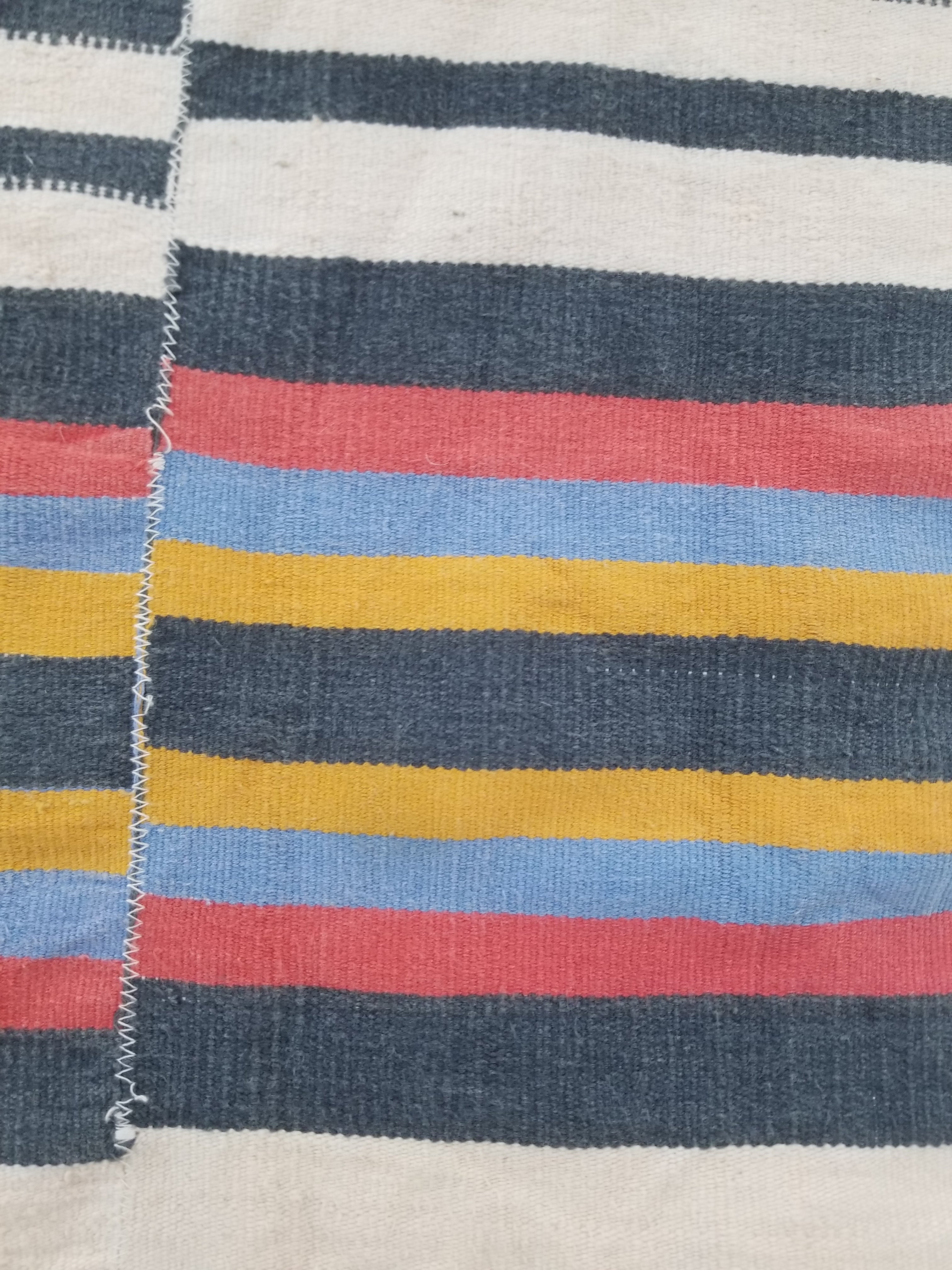 Vintage West African Handwoven Vertical Seams Striped Cloth Textile 238x127cm