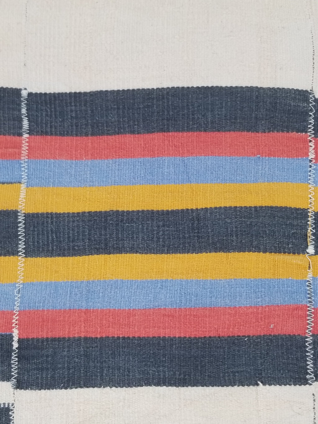 Vintage West African Handwoven Vertical Seams Striped Cloth Textile 238x127cm