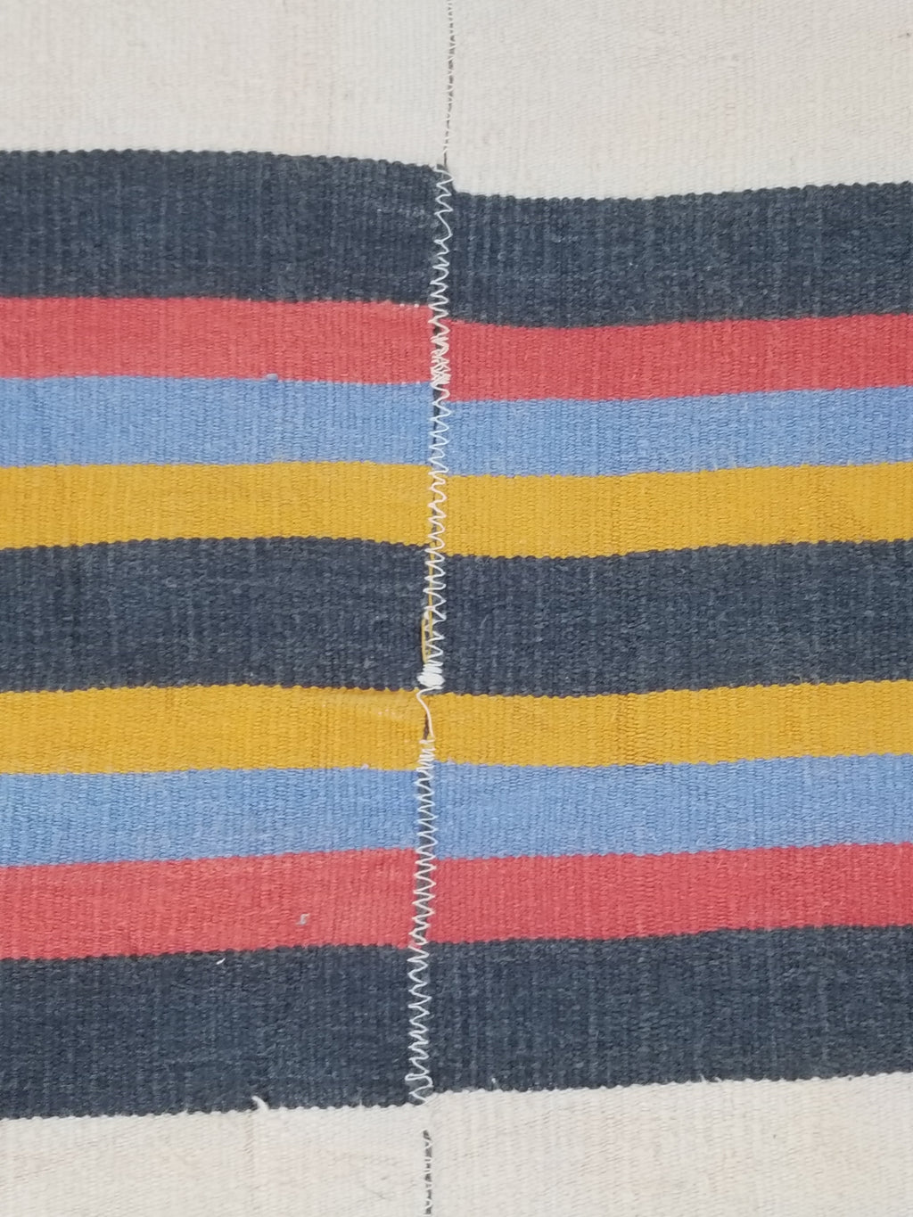 Vintage West African Handwoven Vertical Seams Striped Cloth Textile 238x127cm
