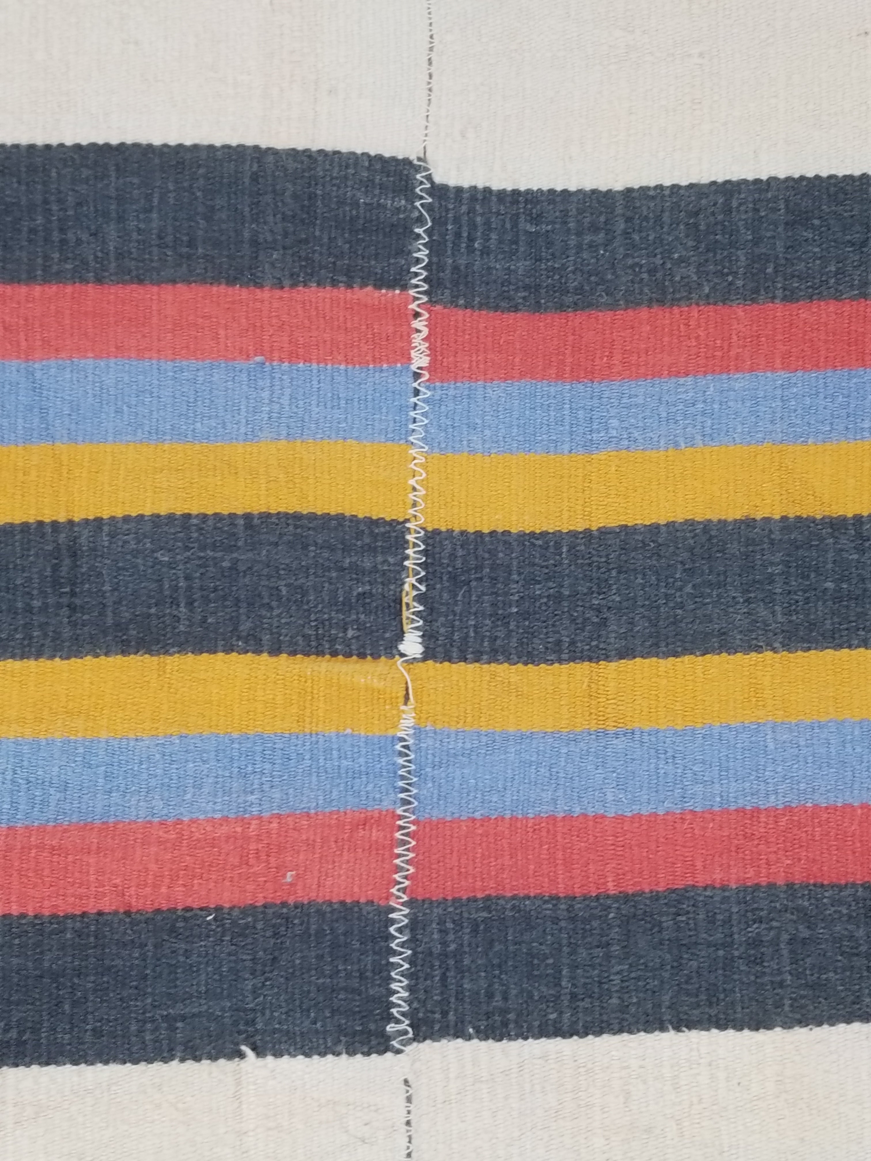 Vintage West African Handwoven Vertical Seams Striped Cloth Textile 238x127cm