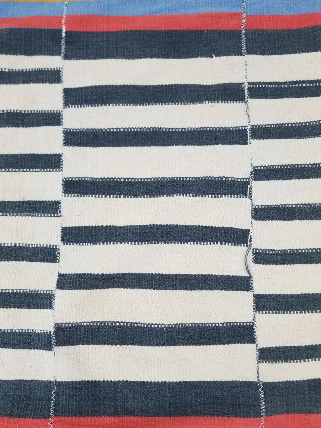 Vintage West African Handwoven Vertical Seams Striped Cloth Textile 238x127cm