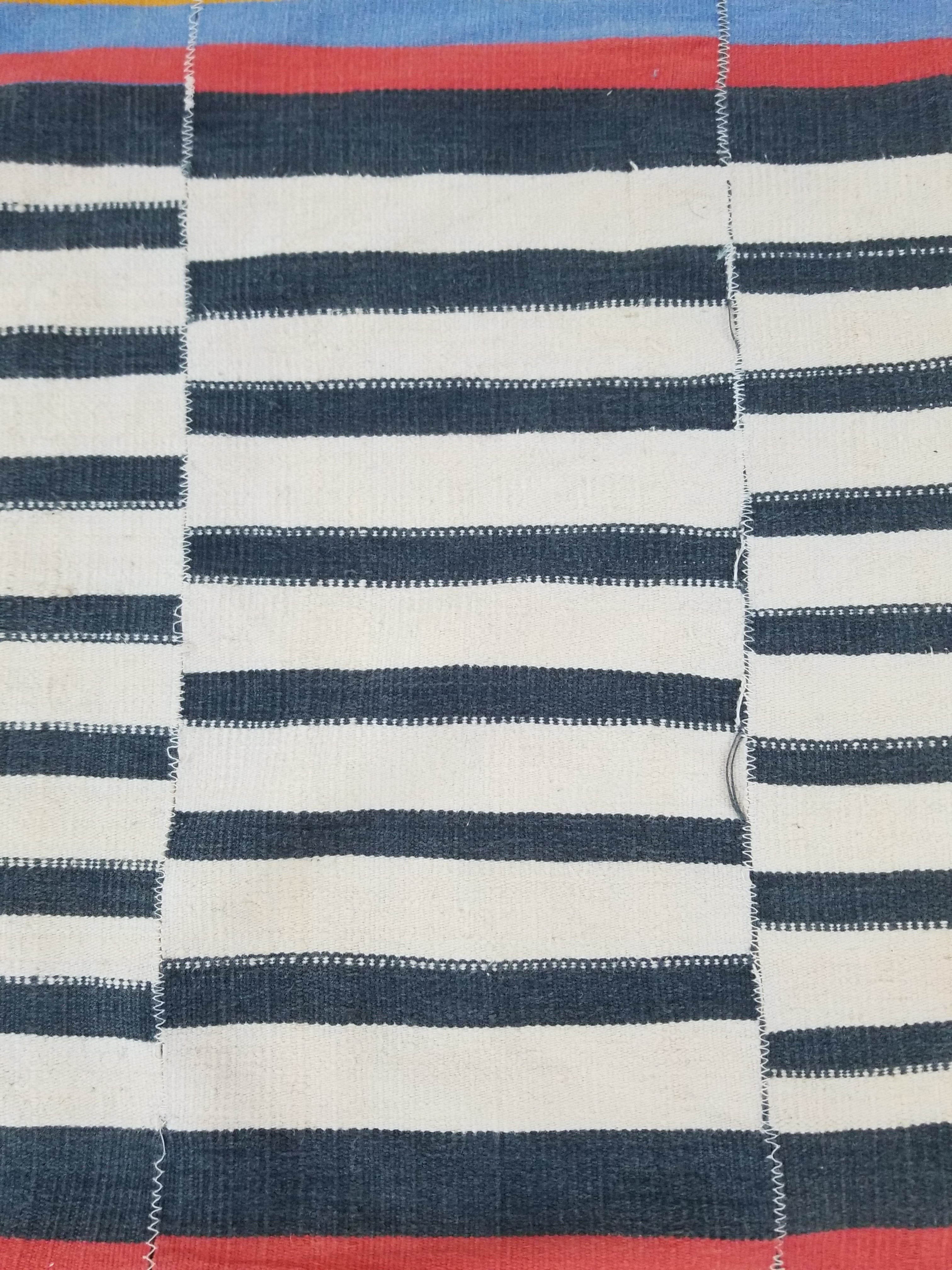 Vintage West African Handwoven Vertical Seams Striped Cloth Textile 238x127cm