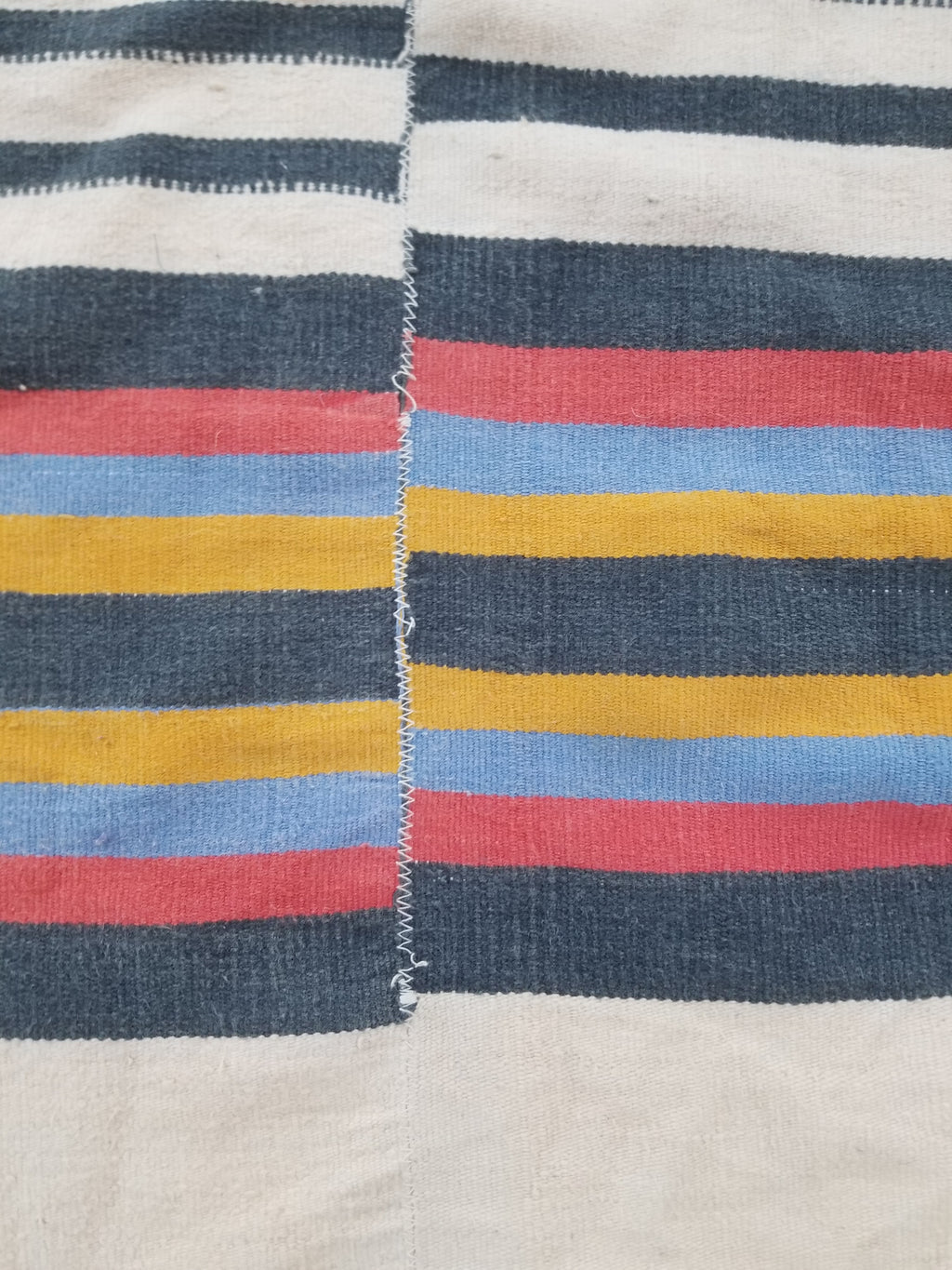 Vintage West African Handwoven Vertical Seams Striped Cloth Textile 238x127cm