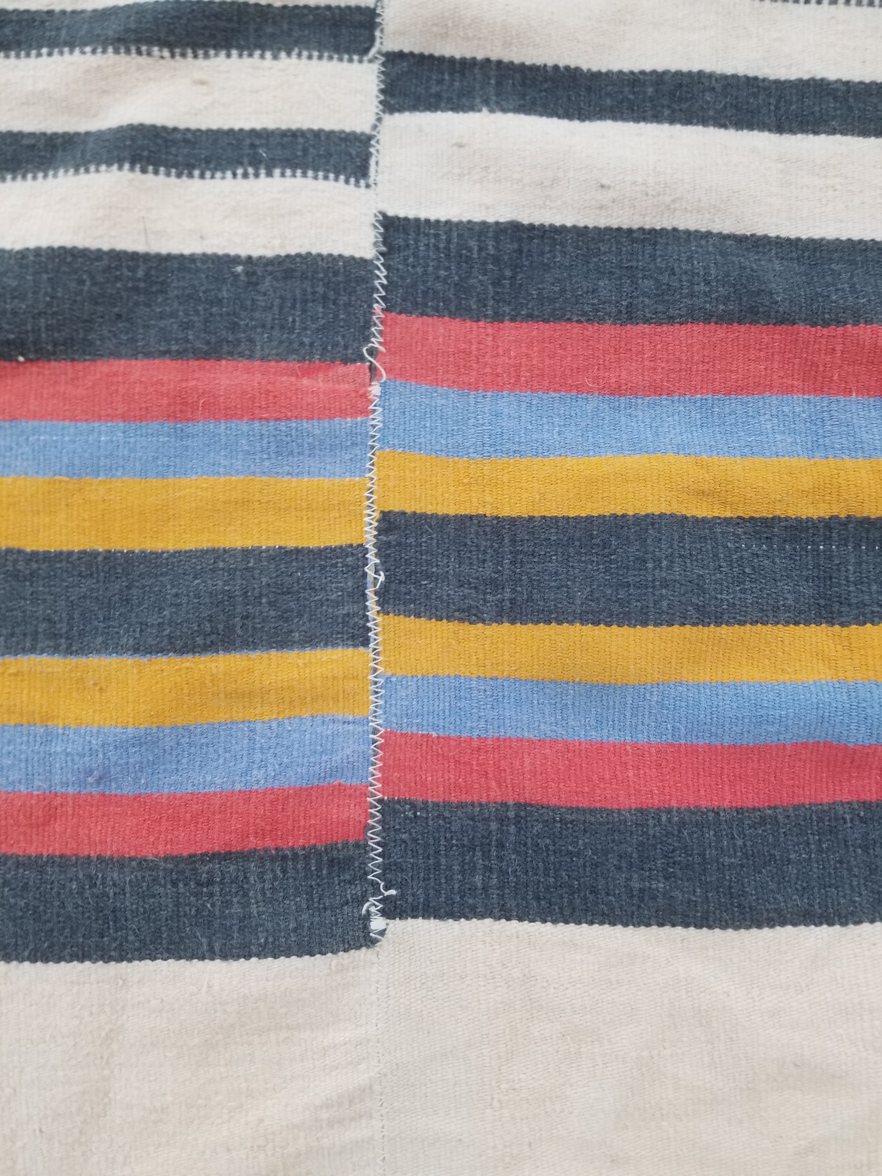 Vintage West African Handwoven Vertical Seams Striped Cloth Textile 238x127cm