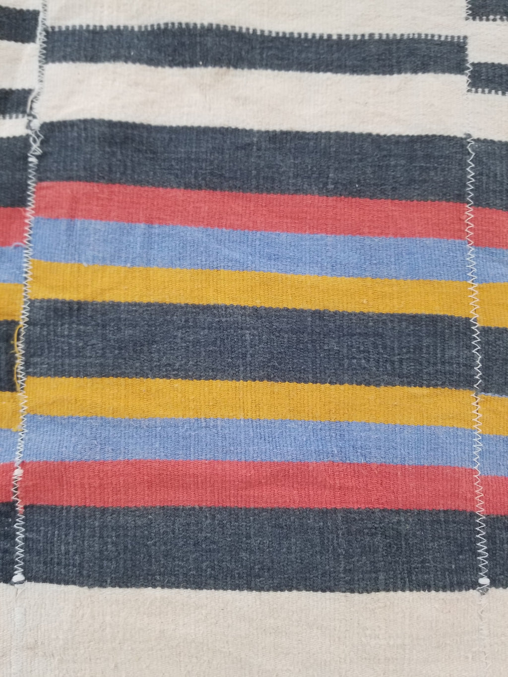 Vintage West African Handwoven Vertical Seams Striped Cloth Textile 238x127cm