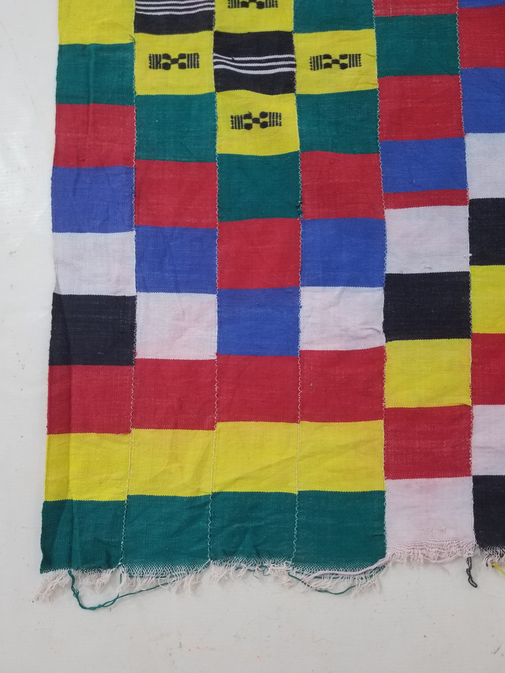 Vintage African Handwoven Ewe Kente Cloth - Ghana Ceremonial Textile 212x119cm