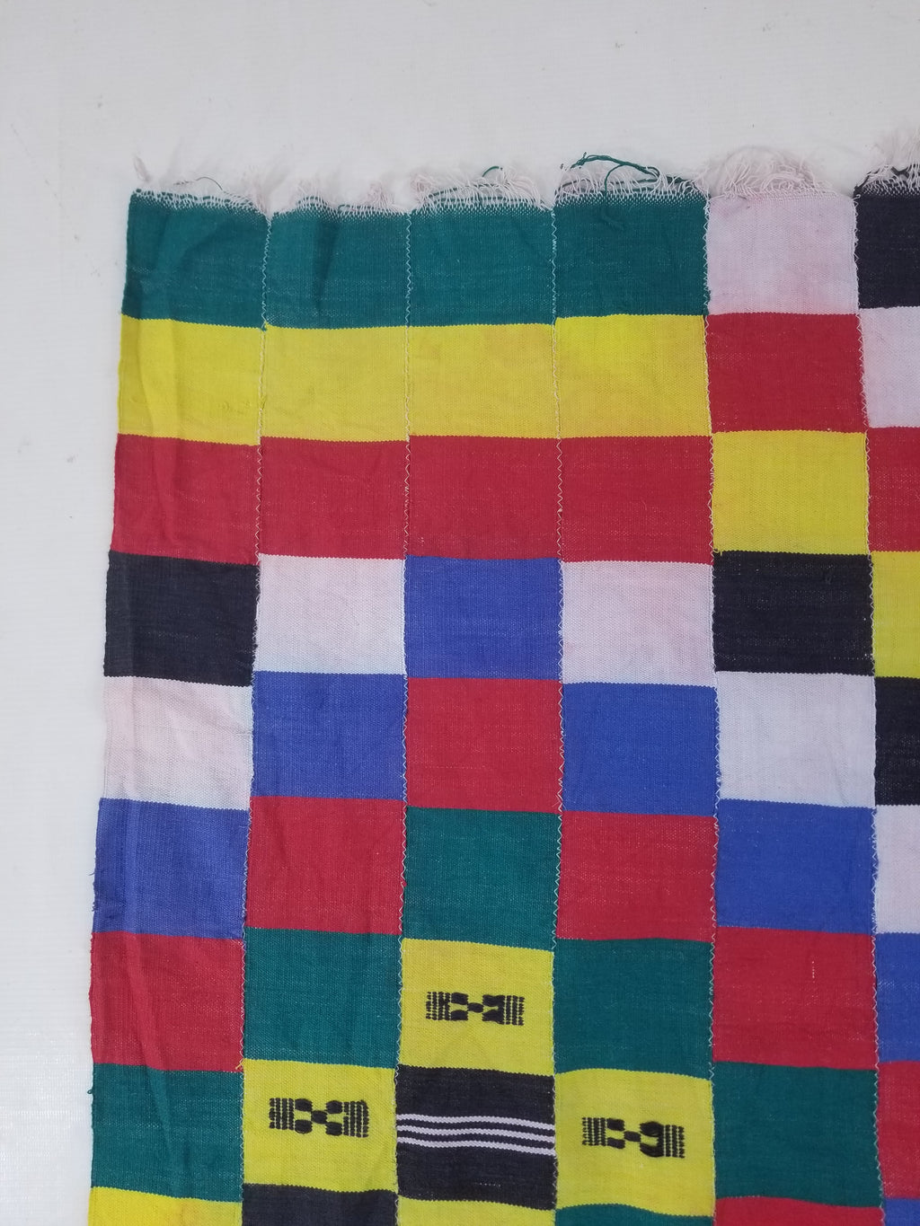 Vintage African Handwoven Ewe Kente Cloth - Ghana Ceremonial Textile 212x119cm