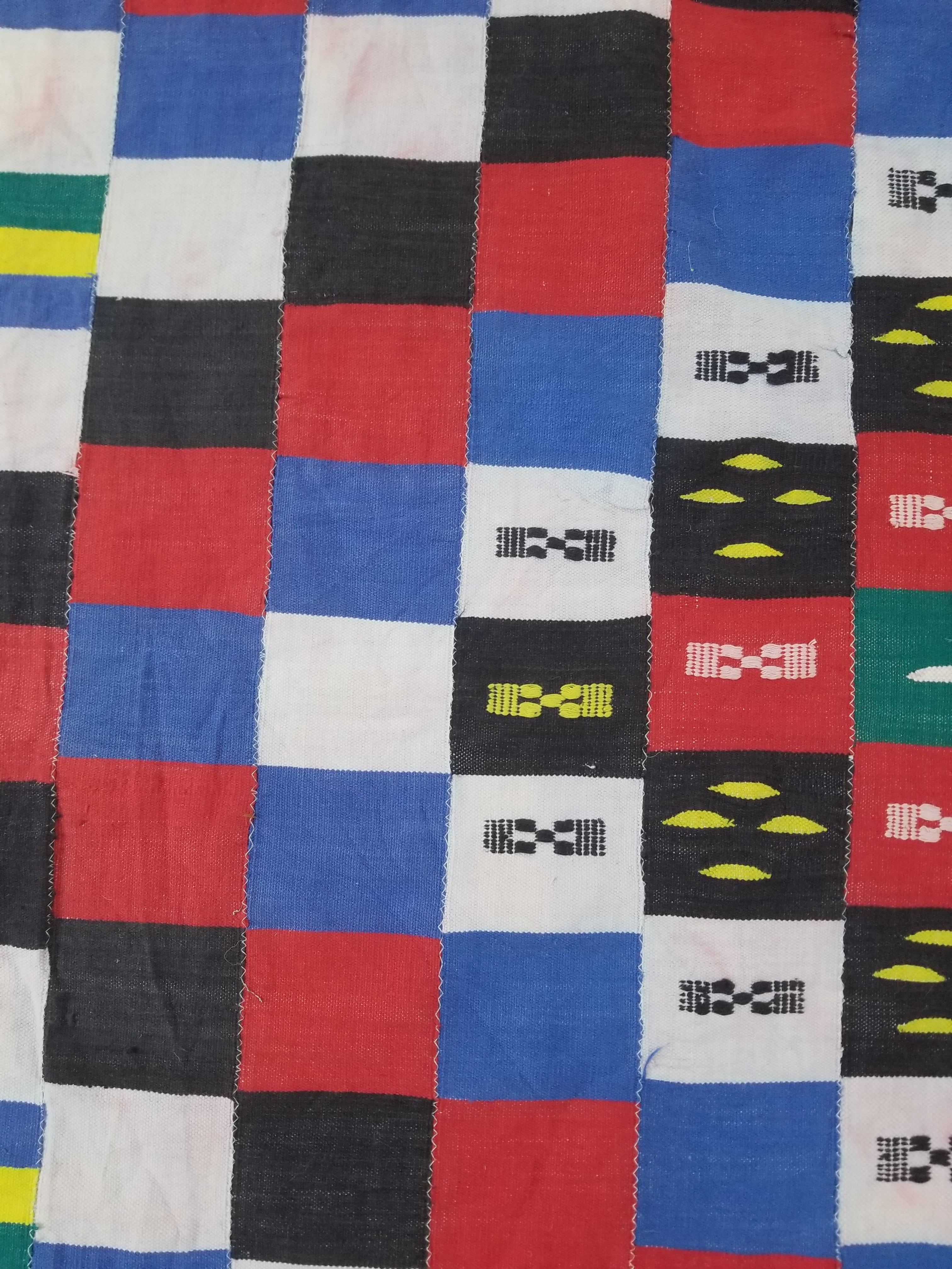 Vintage African Handwoven Ewe Kente Cloth - Ghana Ceremonial Textile 212x119cm