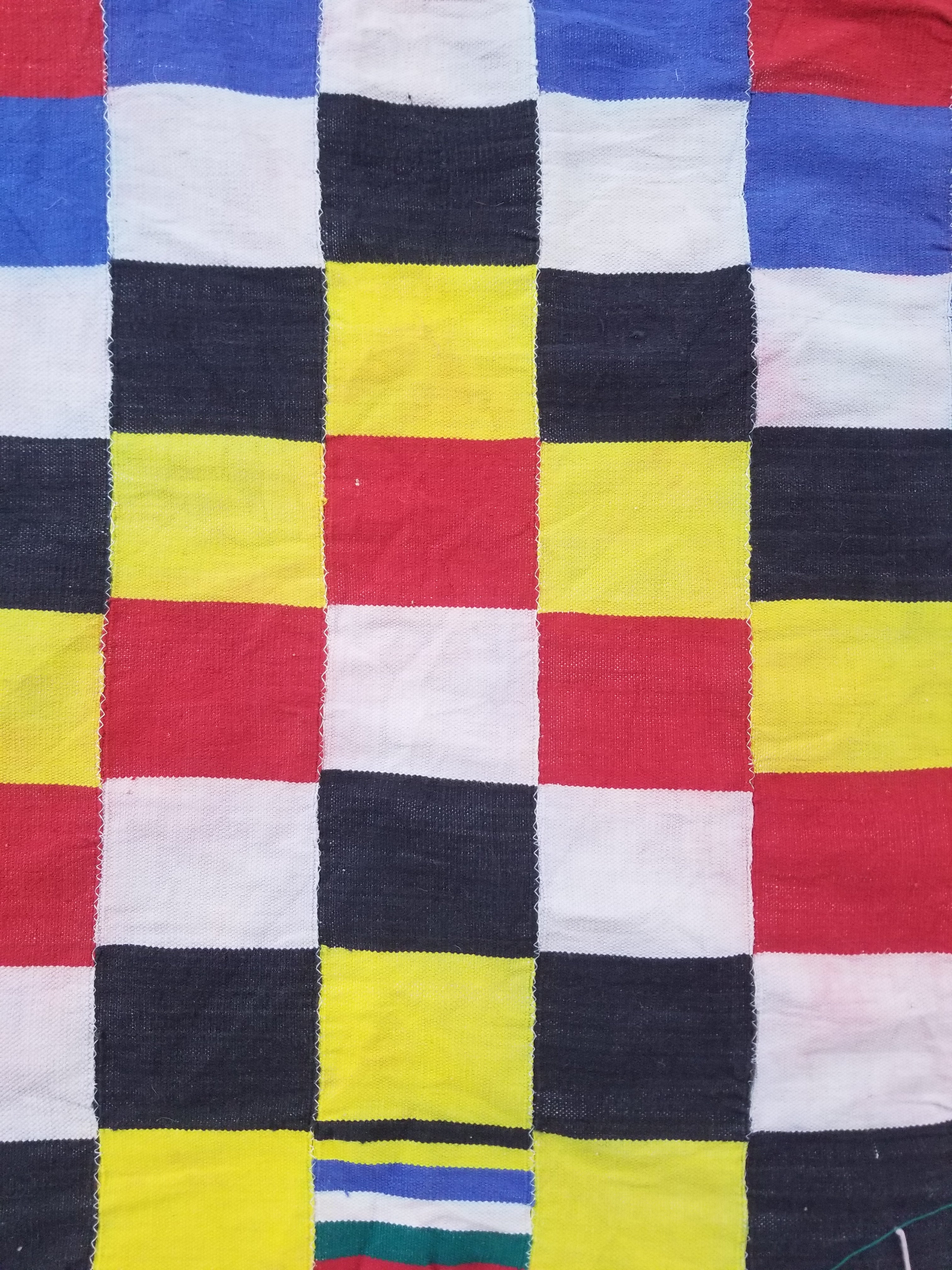 Vintage African Handwoven Ewe Kente Cloth - Ghana Ceremonial Textile 212x119cm