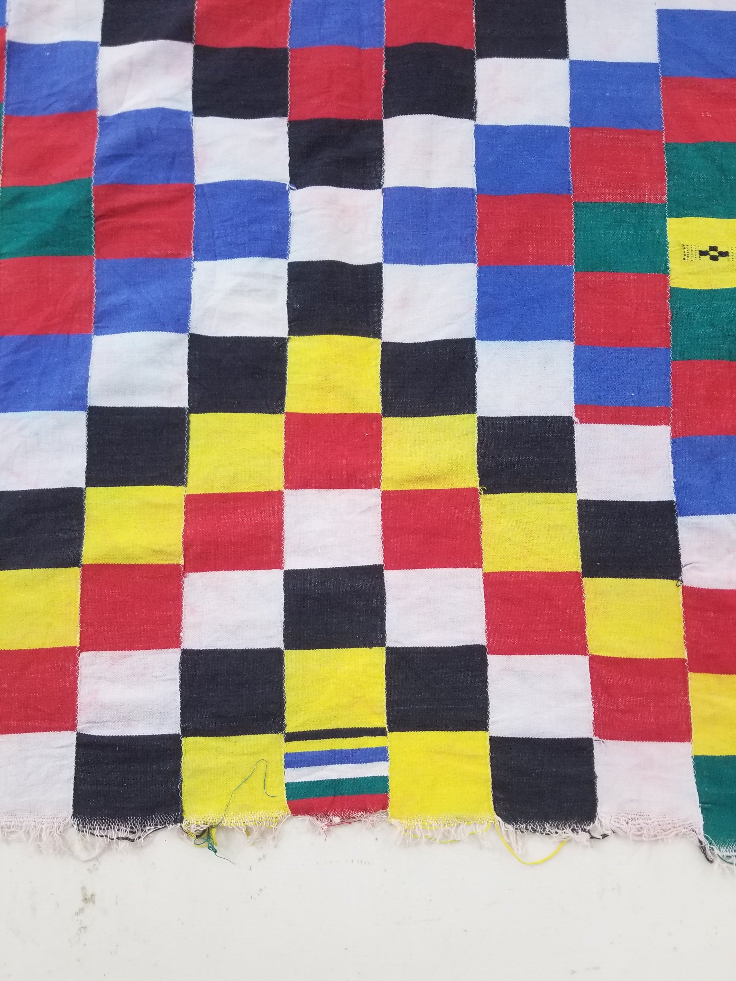 Vintage African Handwoven Ewe Kente Cloth - Ghana Ceremonial Textile 212x119cm