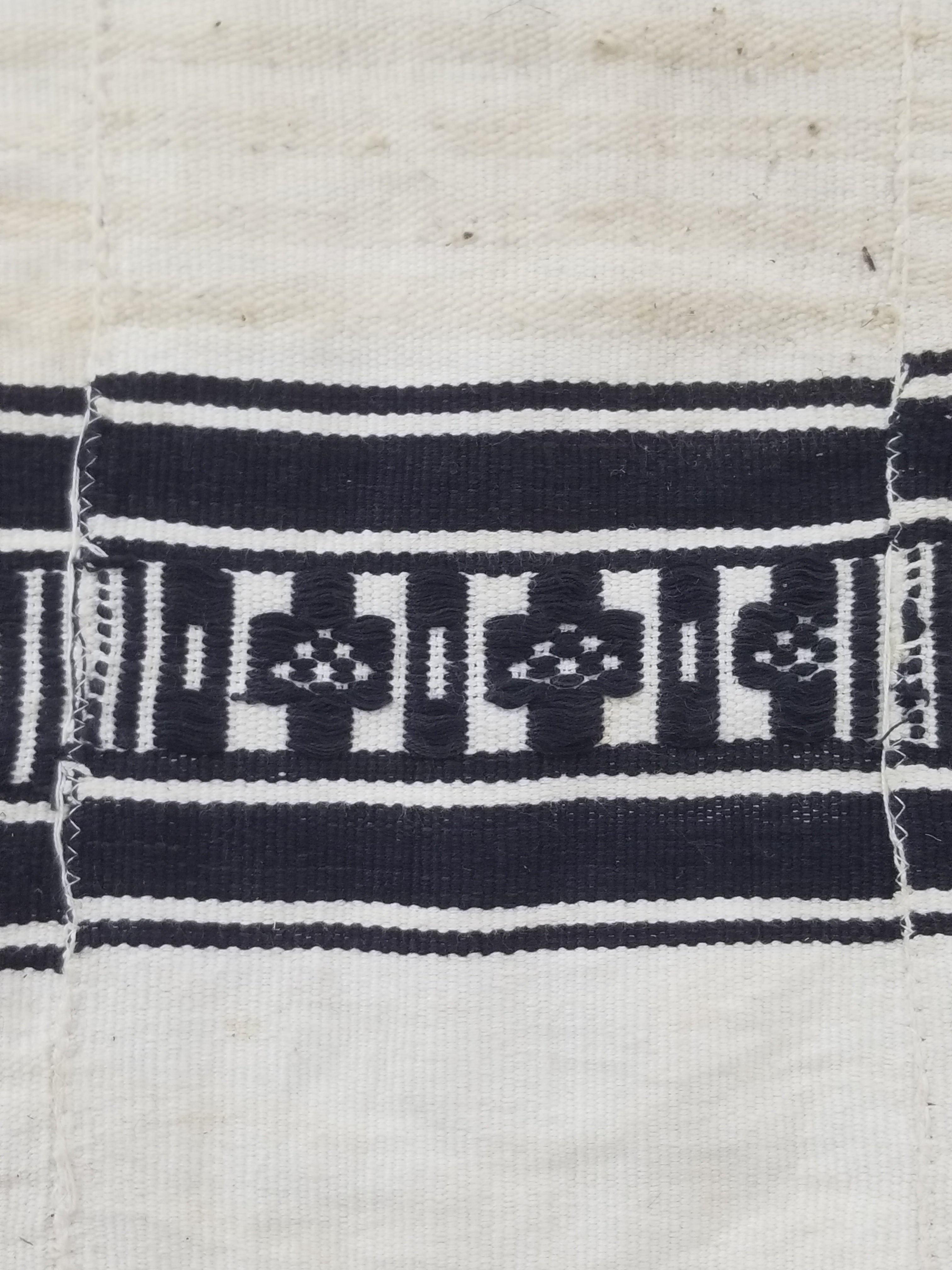 Vintage African Handwoven Striped Kente Cloth Textile 233x127cm