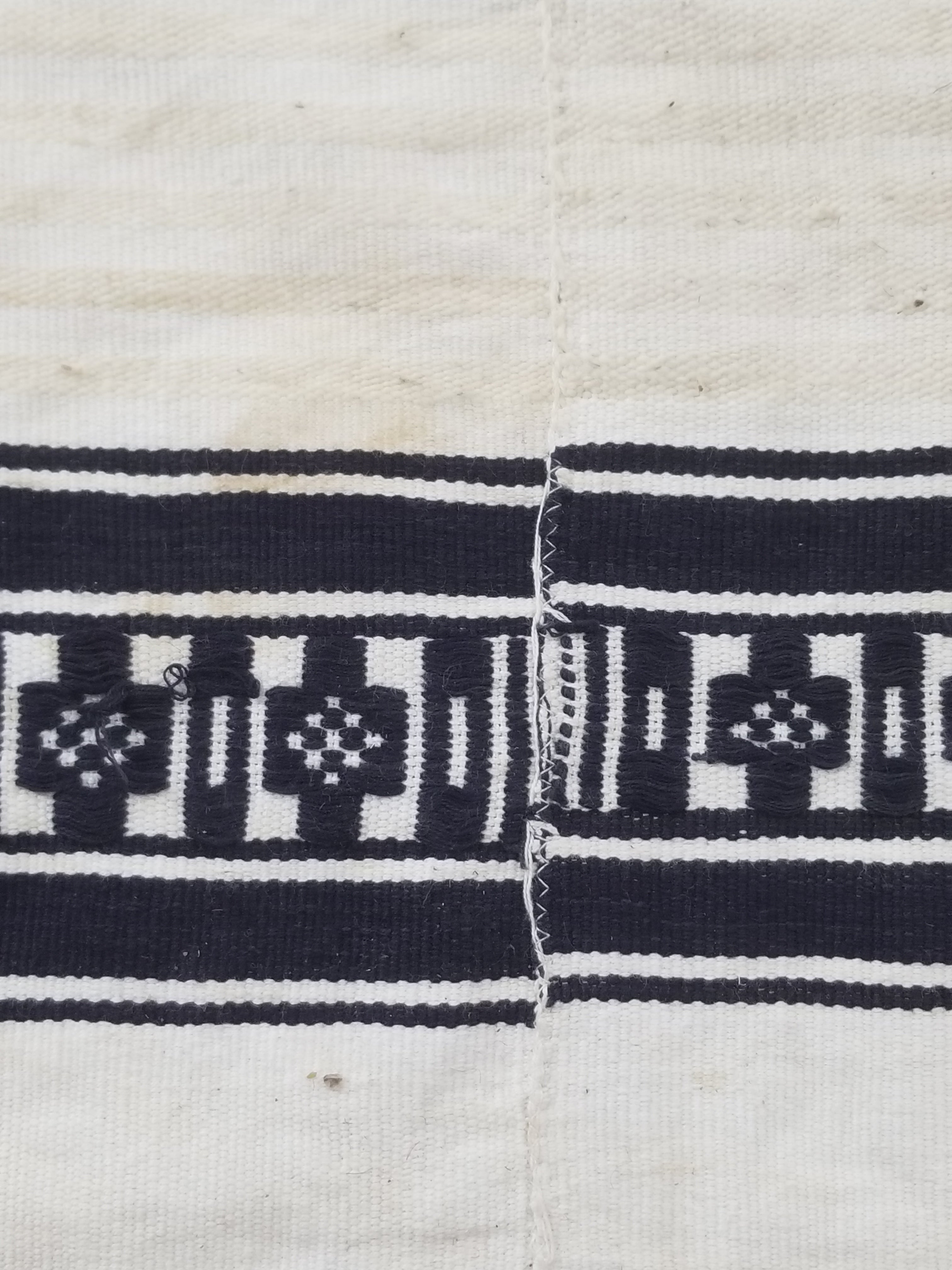 Vintage African Handwoven Striped Kente Cloth Textile 233x127cm