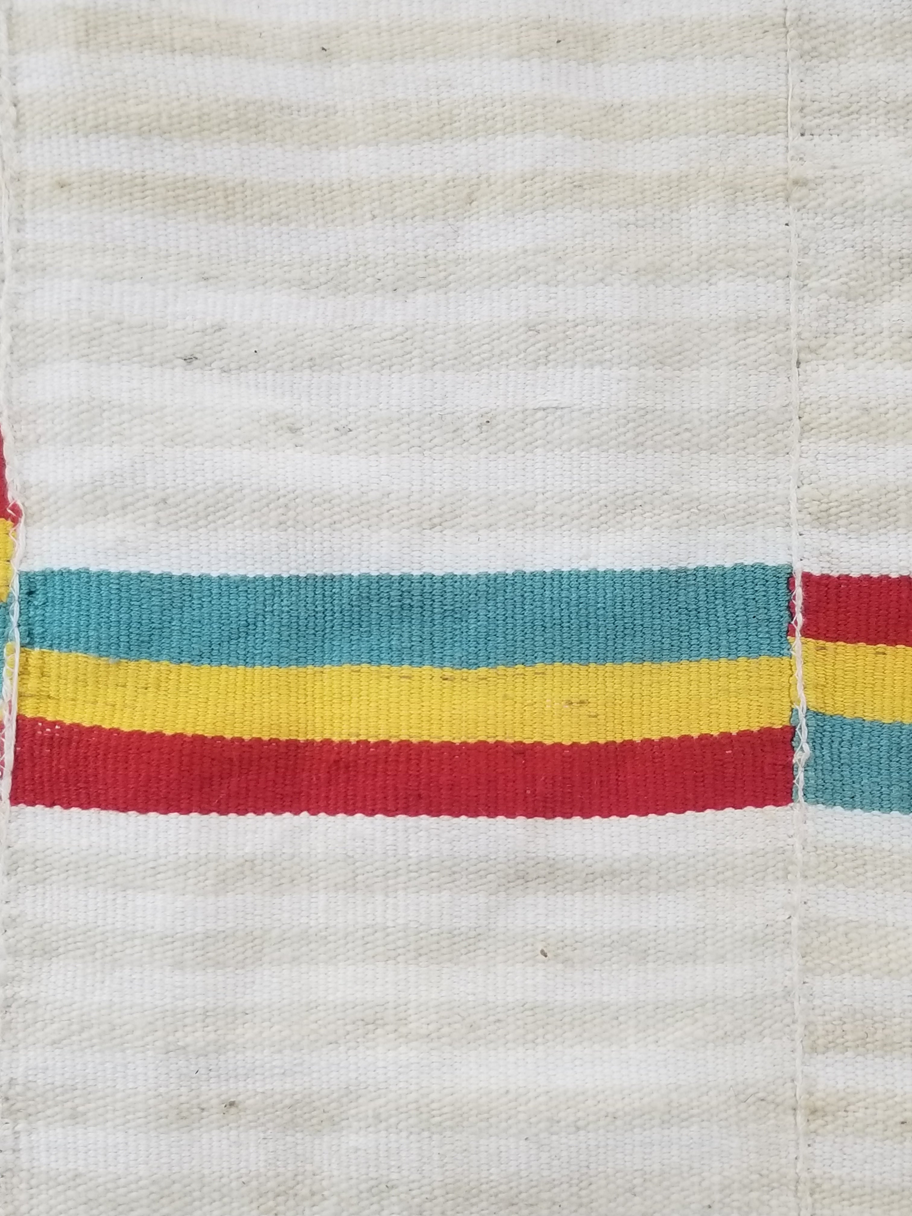 Vintage African Handwoven Striped Kente Cloth Textile 233x127cm