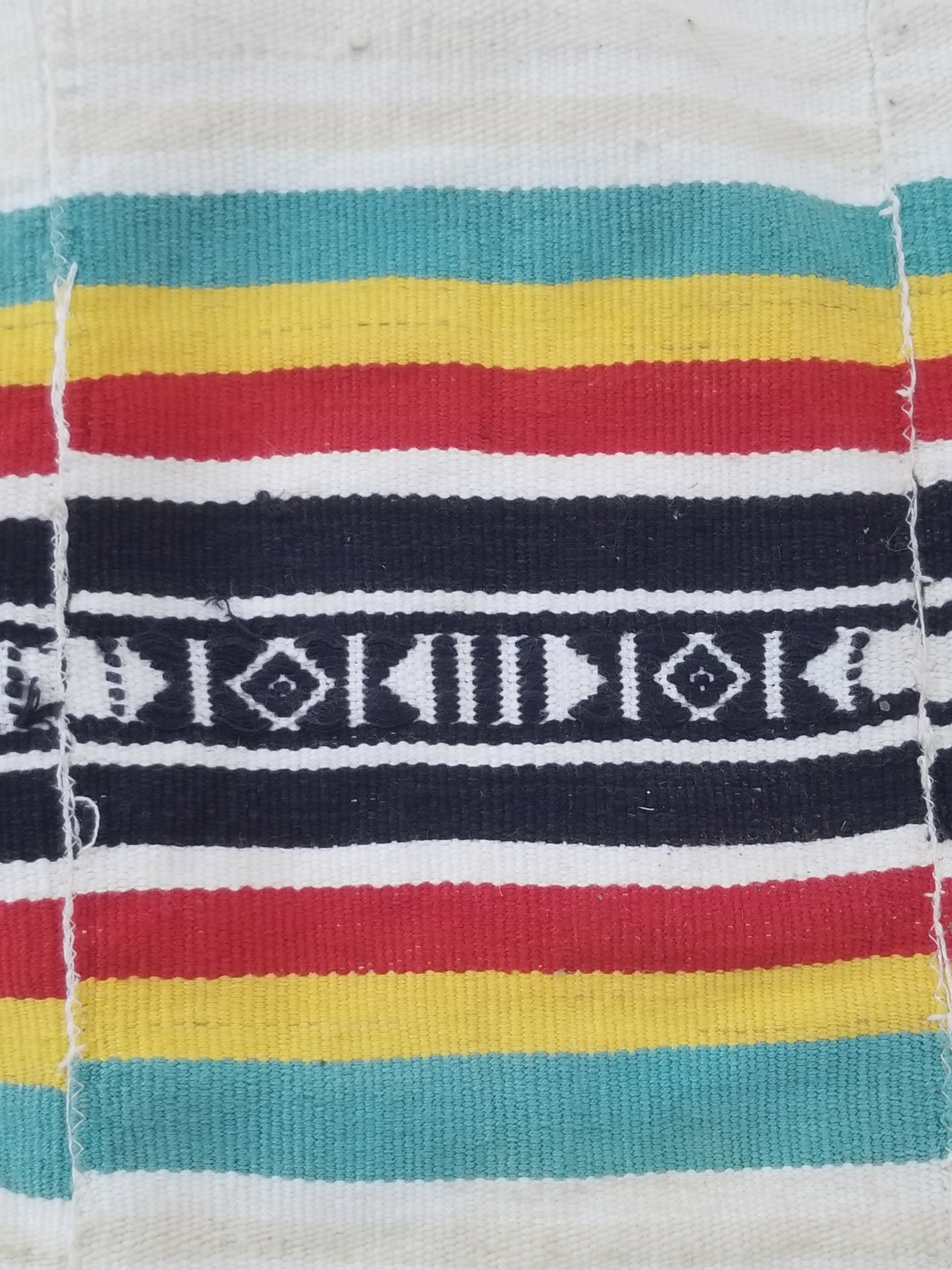 Vintage African Handwoven Striped Kente Cloth Textile 233x127cm