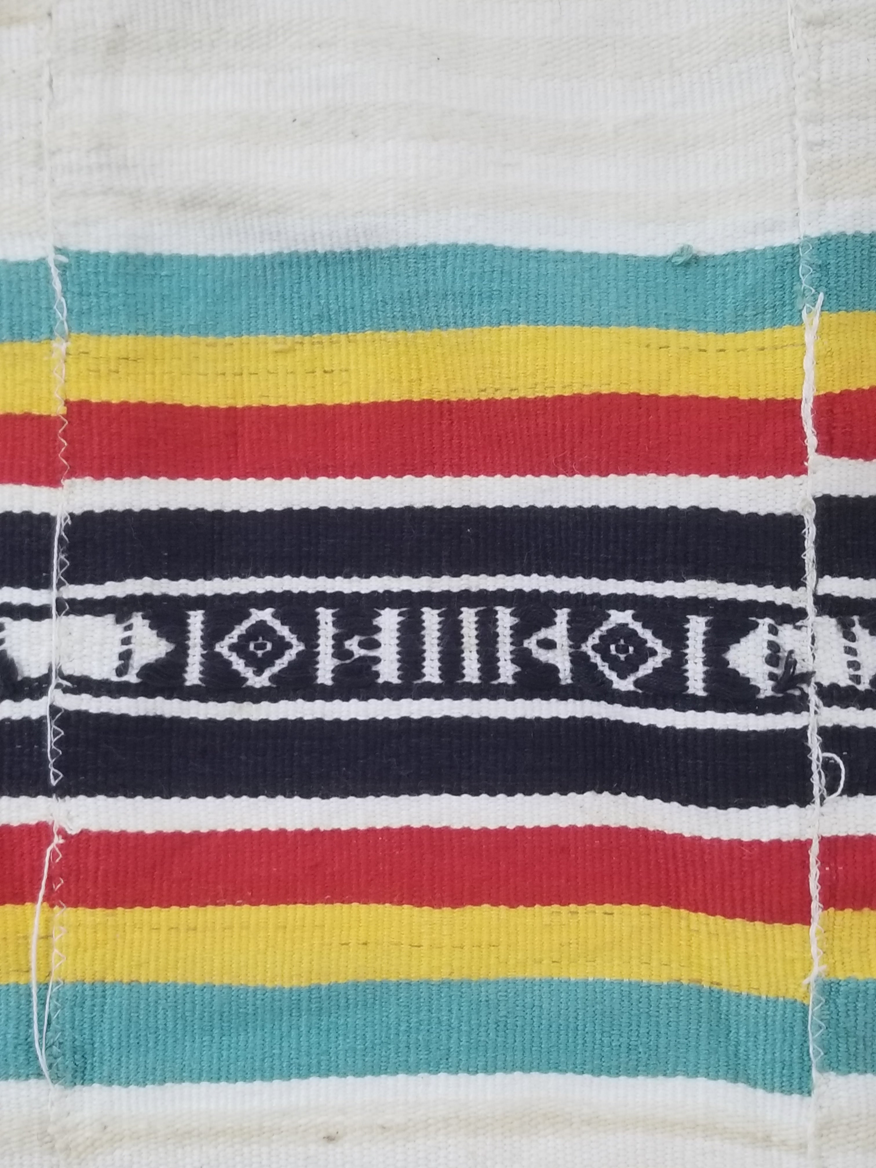 Vintage African Handwoven Striped Kente Cloth Textile 233x127cm