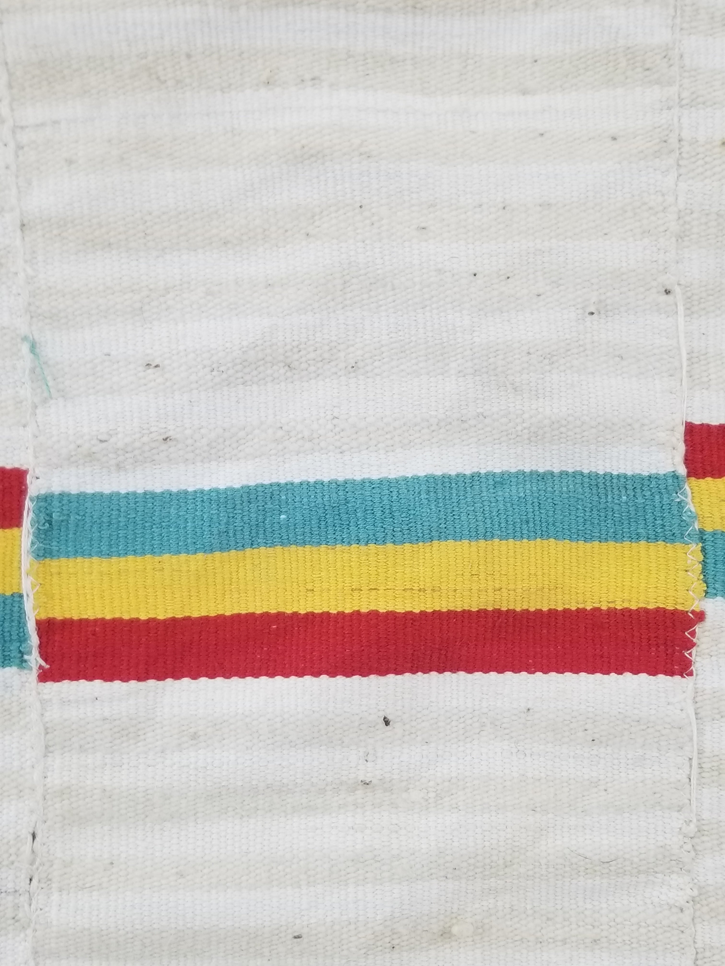 Vintage African Handwoven Striped Kente Cloth Textile 233x127cm