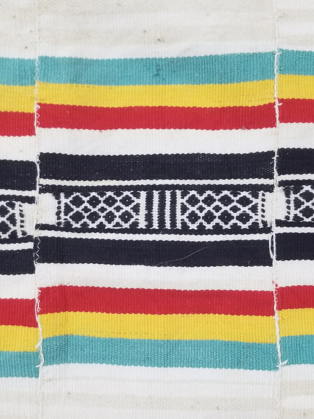 Vintage African Handwoven Striped Kente Cloth Textile 233x127cm