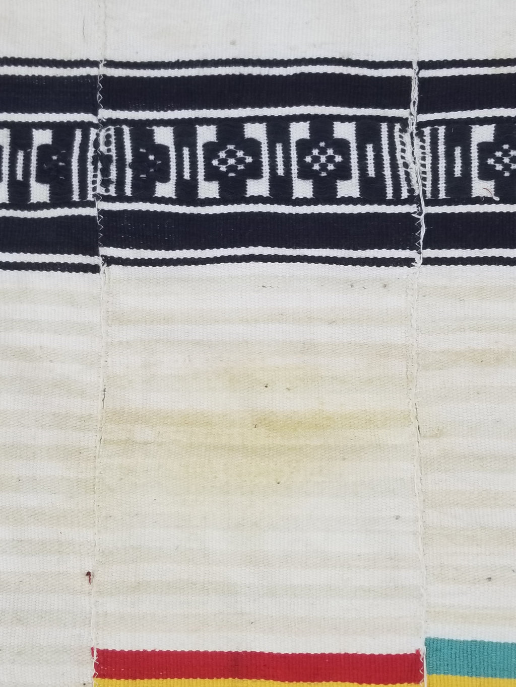 Vintage African Handwoven Striped Kente Cloth Textile 233x127cm