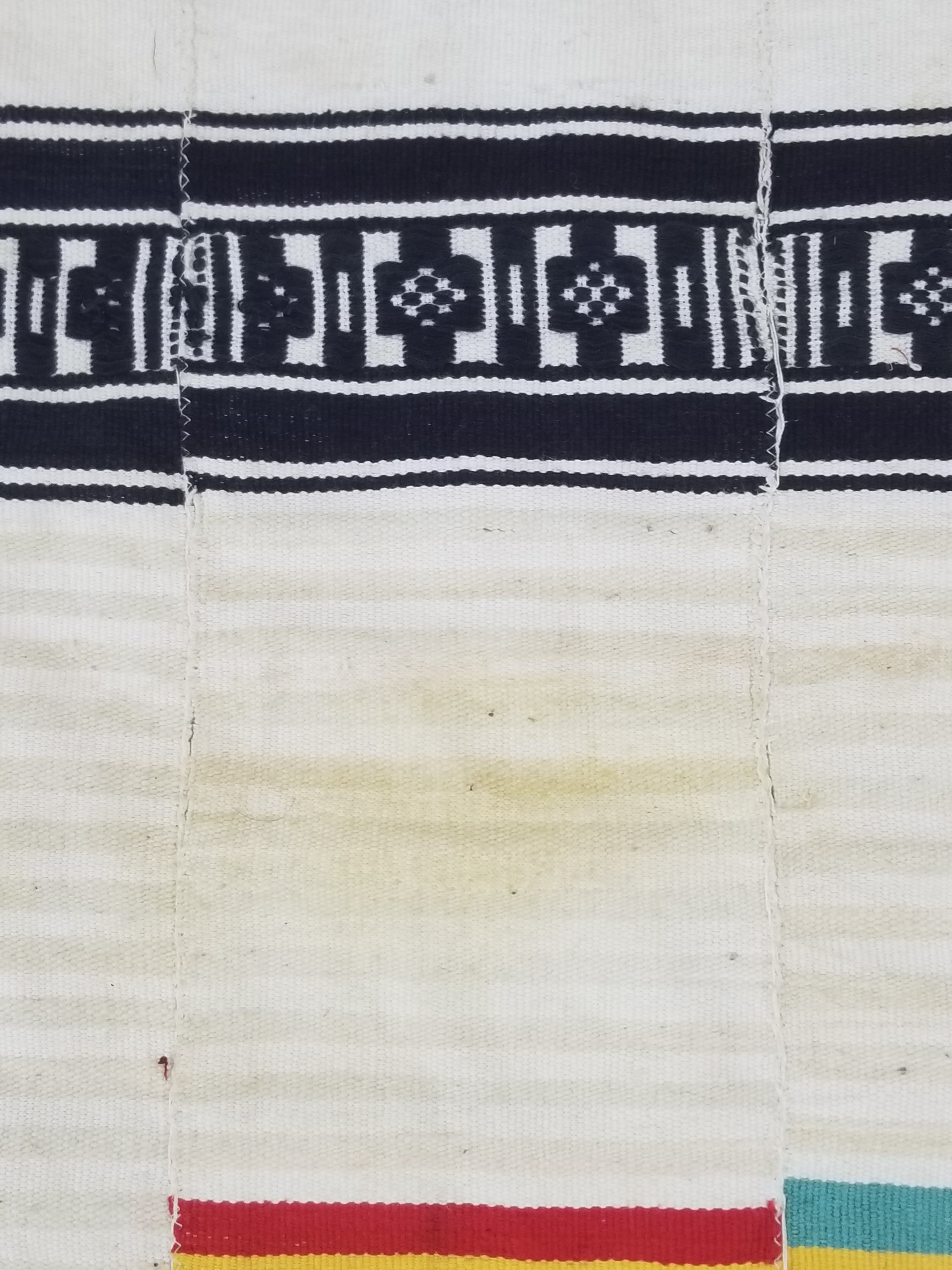 Vintage African Handwoven Striped Kente Cloth Textile 233x127cm