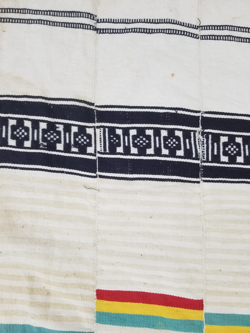Vintage African Handwoven Striped Kente Cloth Textile 233x127cm
