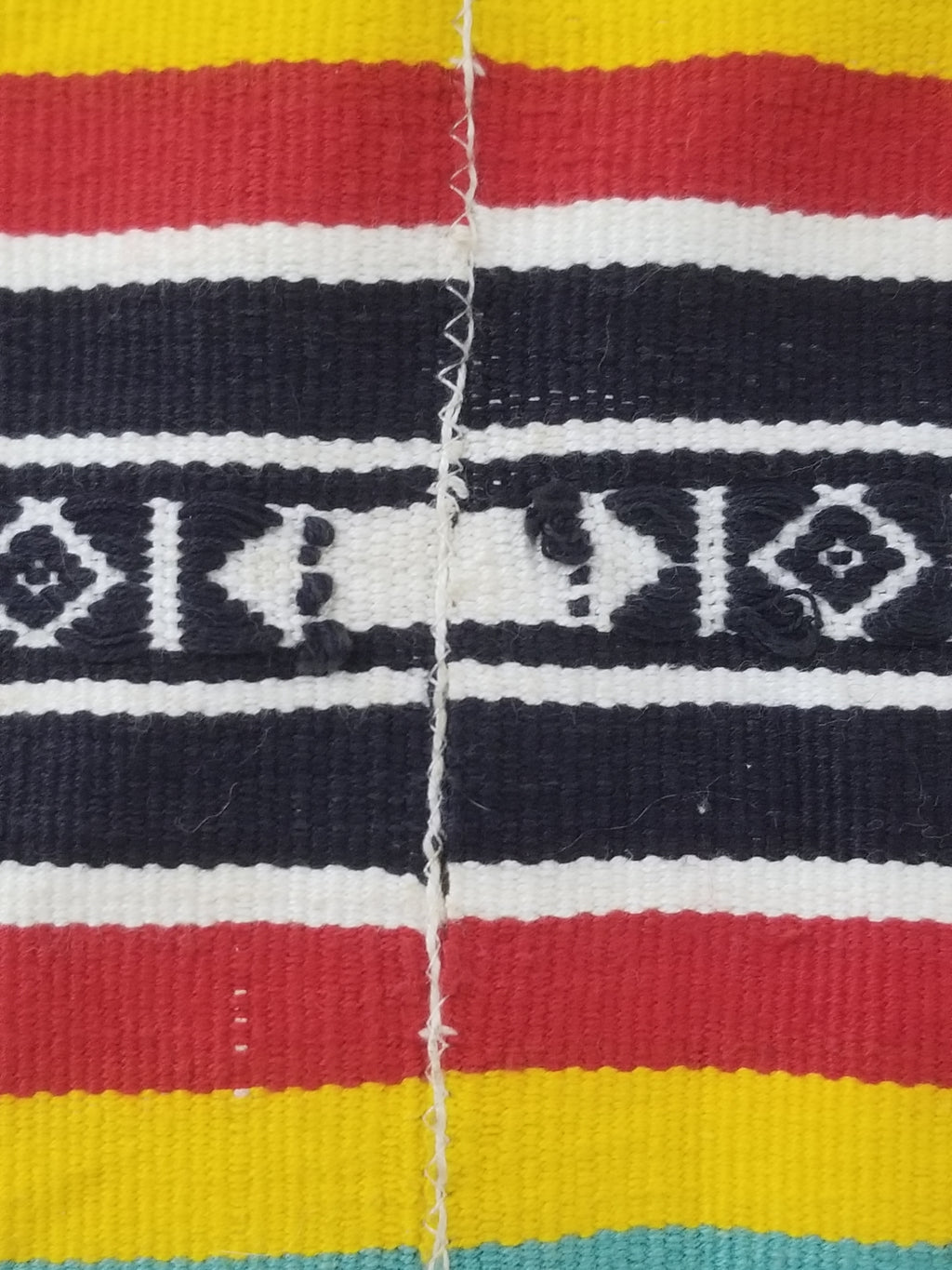 Vintage African Handwoven Striped Kente Cloth Textile 233x127cm