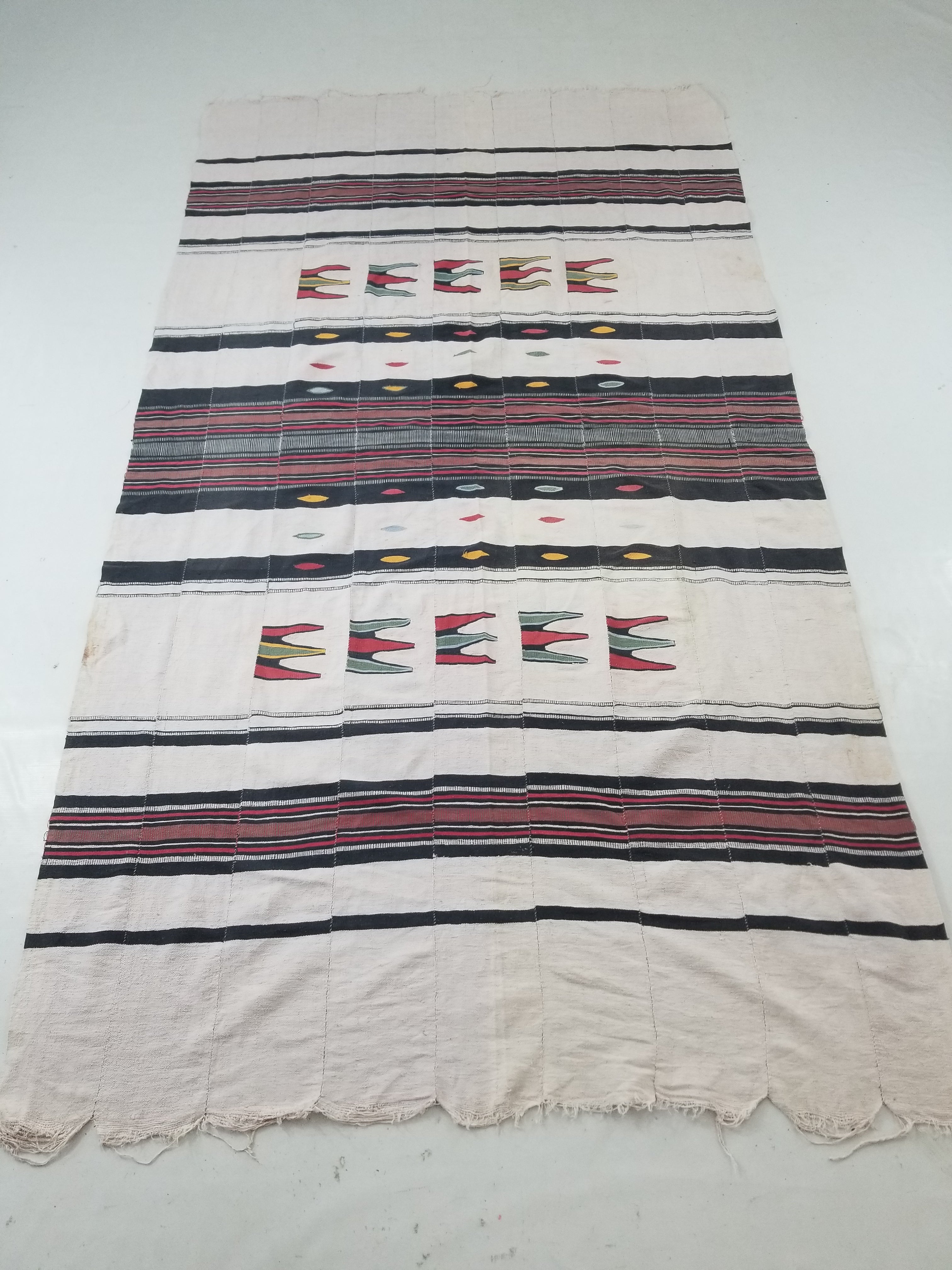 Vintage African Nigerian Handwoven Ceremonial Textile/Blanket Throw 272x148cm