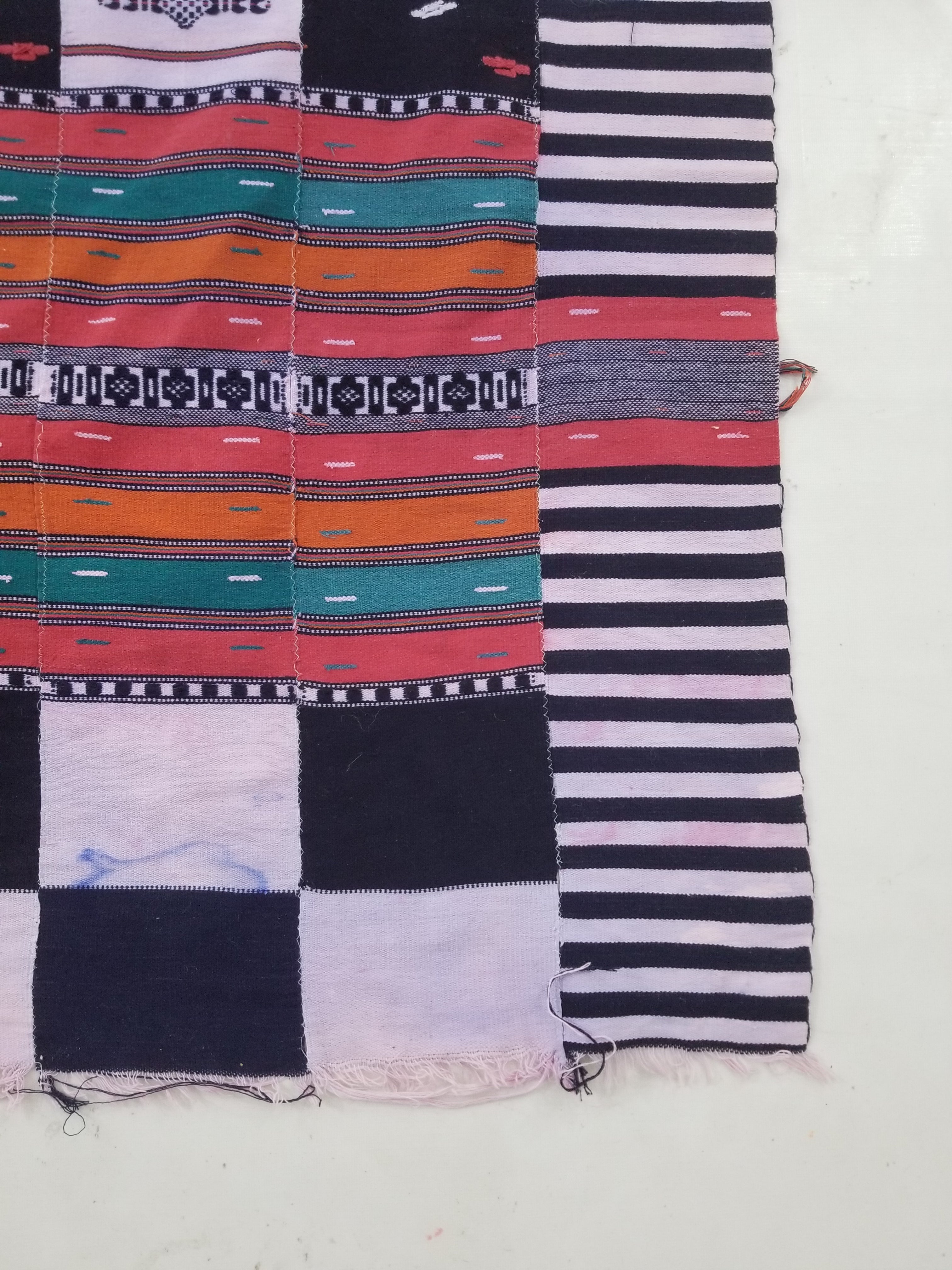 Vintage African Handwoven Ewe Kente Cloth - Ghana Ceremonial Textile 218x133cm