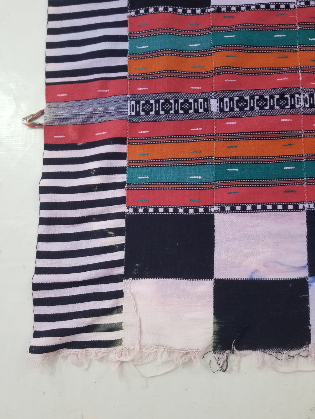 Vintage African Handwoven Ewe Kente Cloth - Ghana Ceremonial Textile 218x133cm