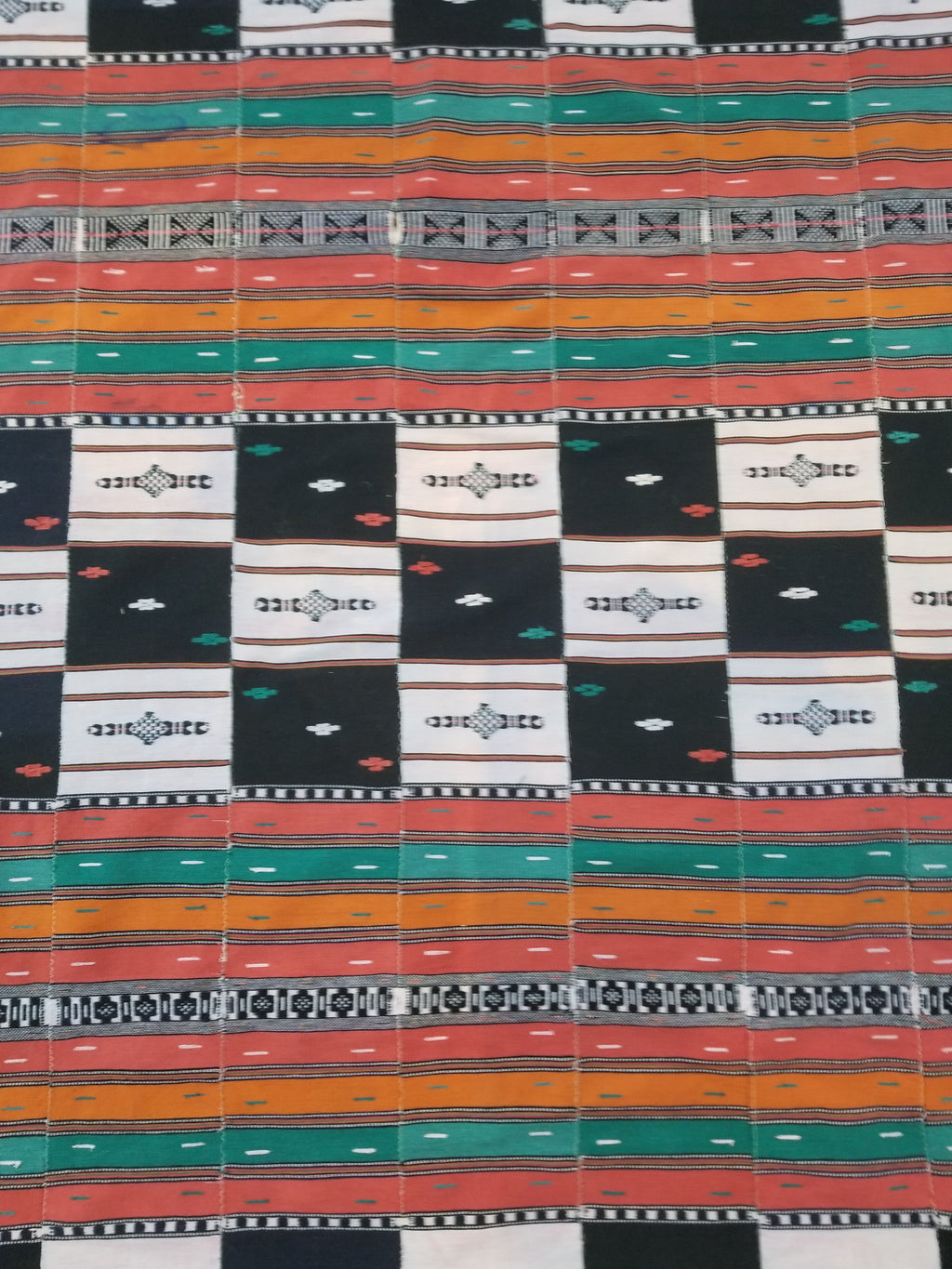 Vintage African Handwoven Ewe Kente Cloth - Ghana Ceremonial Textile 218x133cm