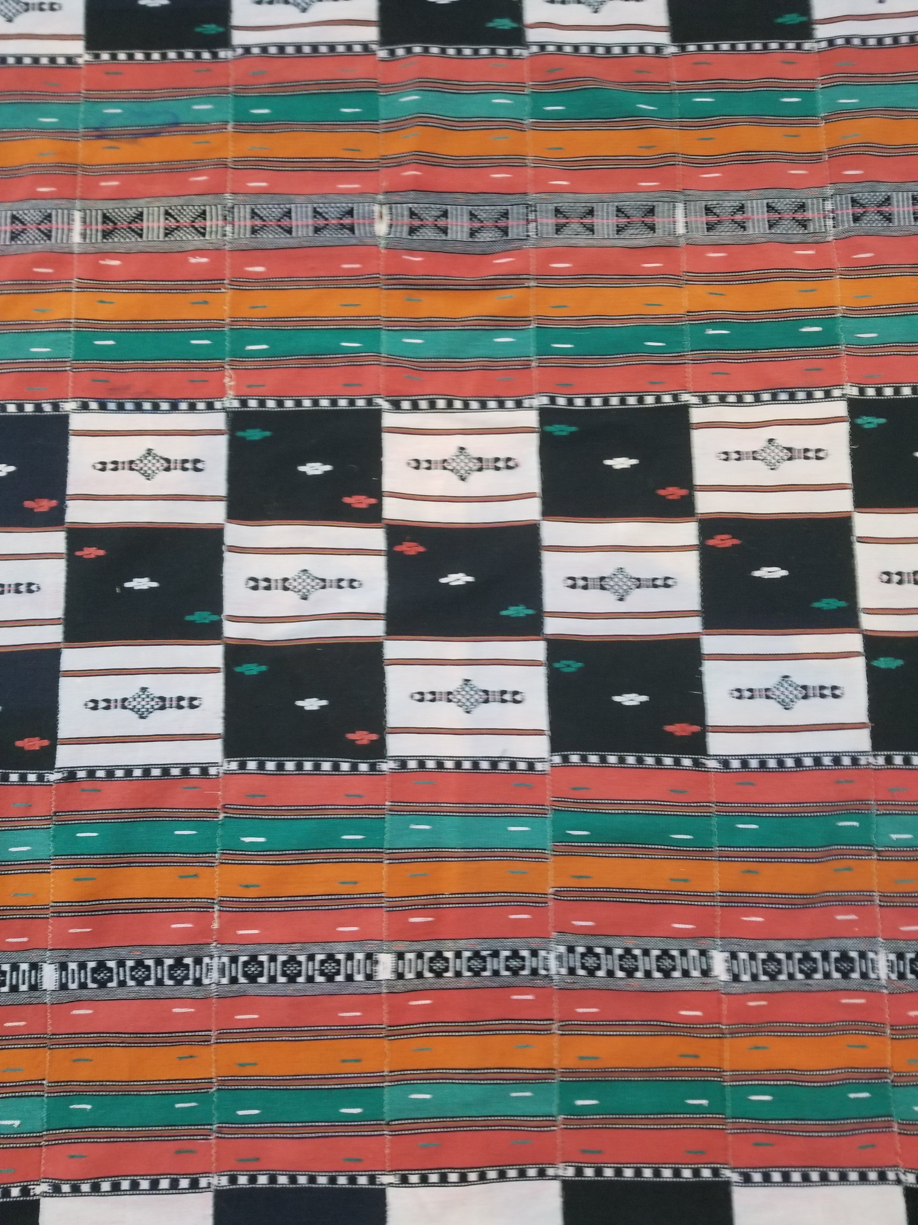 Vintage African Handwoven Ewe Kente Cloth - Ghana Ceremonial Textile 218x133cm