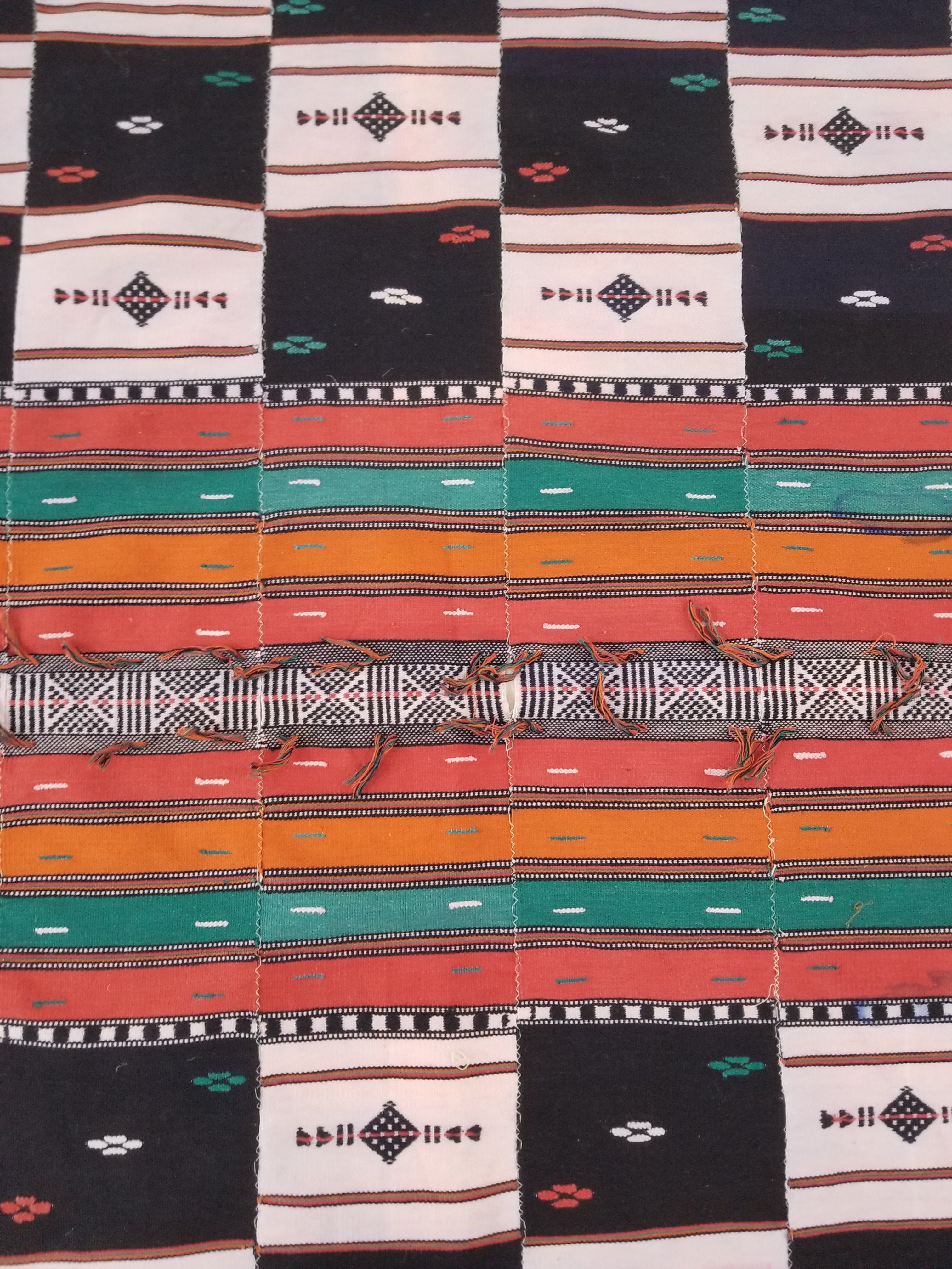 Vintage African Handwoven Ewe Kente Cloth - Ghana Ceremonial Textile 218x133cm