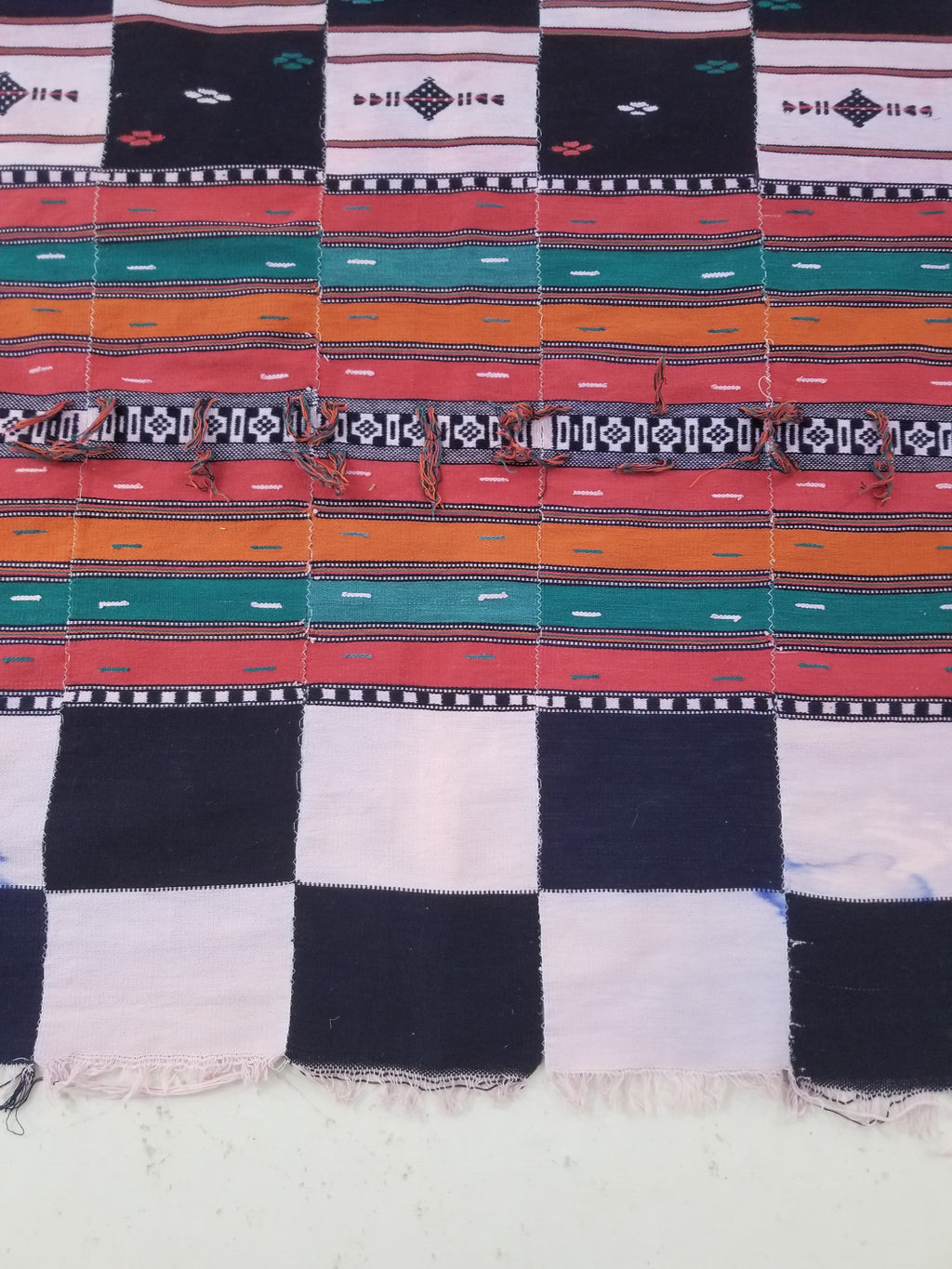 Vintage African Handwoven Ewe Kente Cloth - Ghana Ceremonial Textile 218x133cm