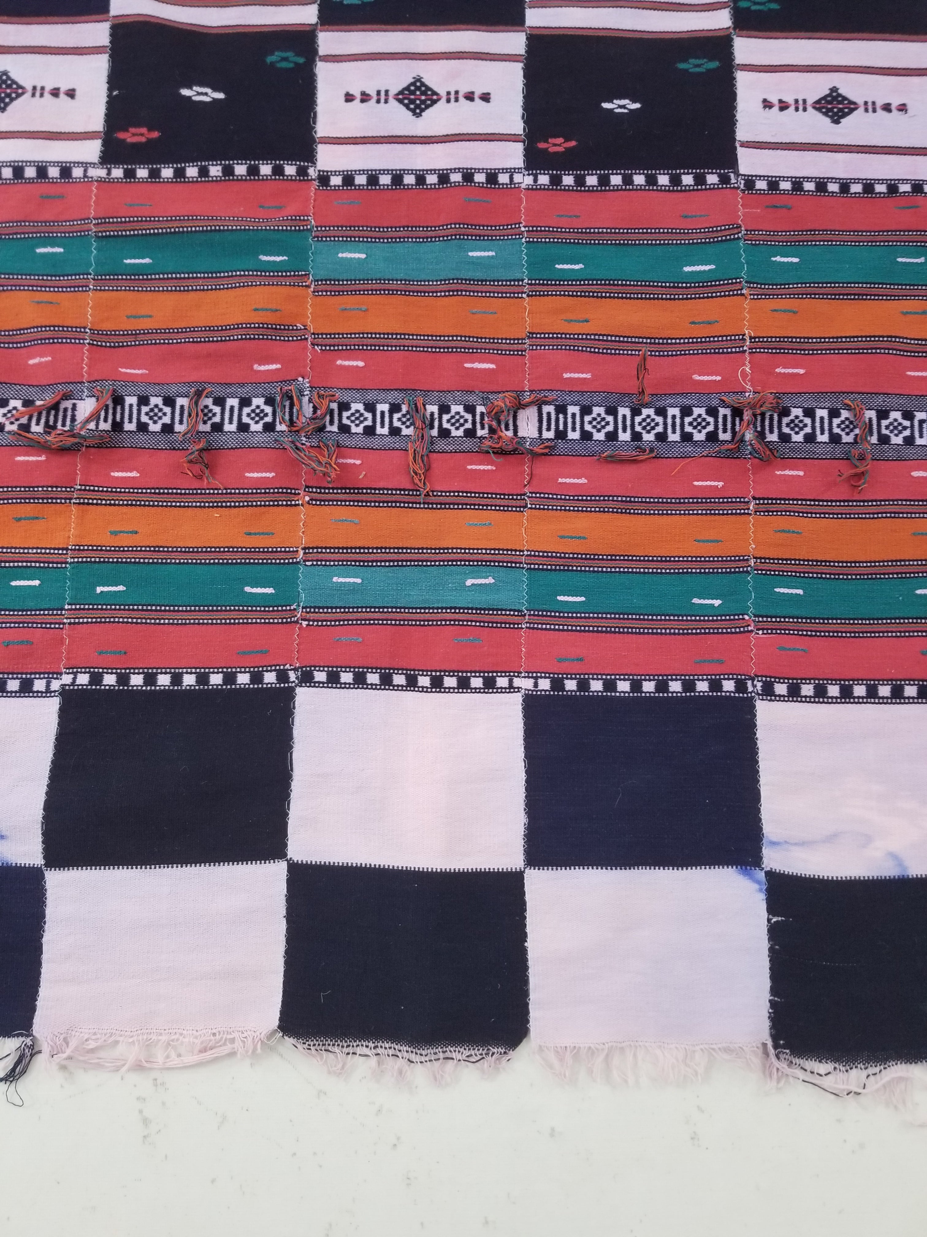 Vintage African Handwoven Ewe Kente Cloth - Ghana Ceremonial Textile 218x133cm