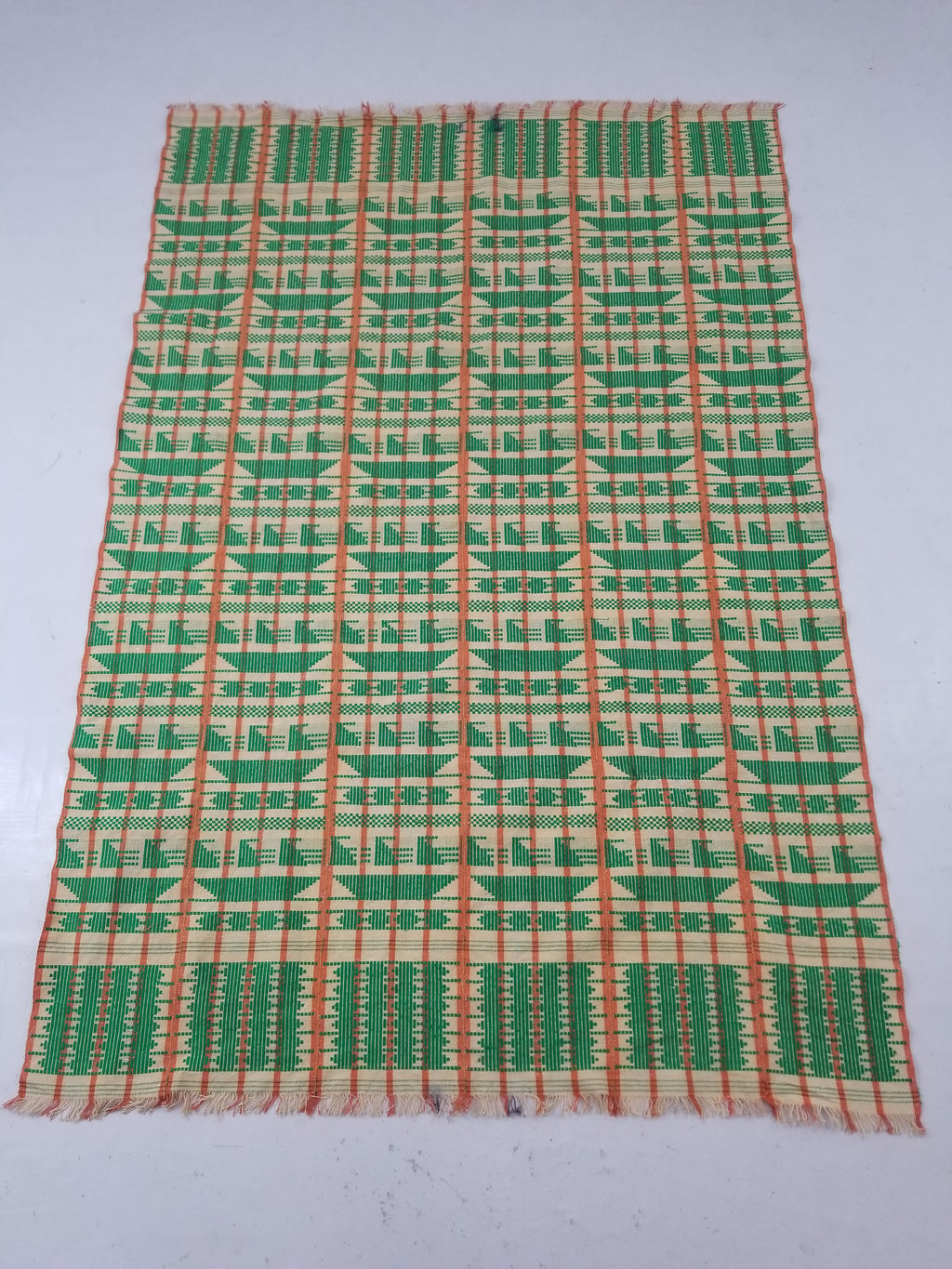 Vintage African Inspired Handwoven Geometric Pattern Tapestry Panel 180x123cm