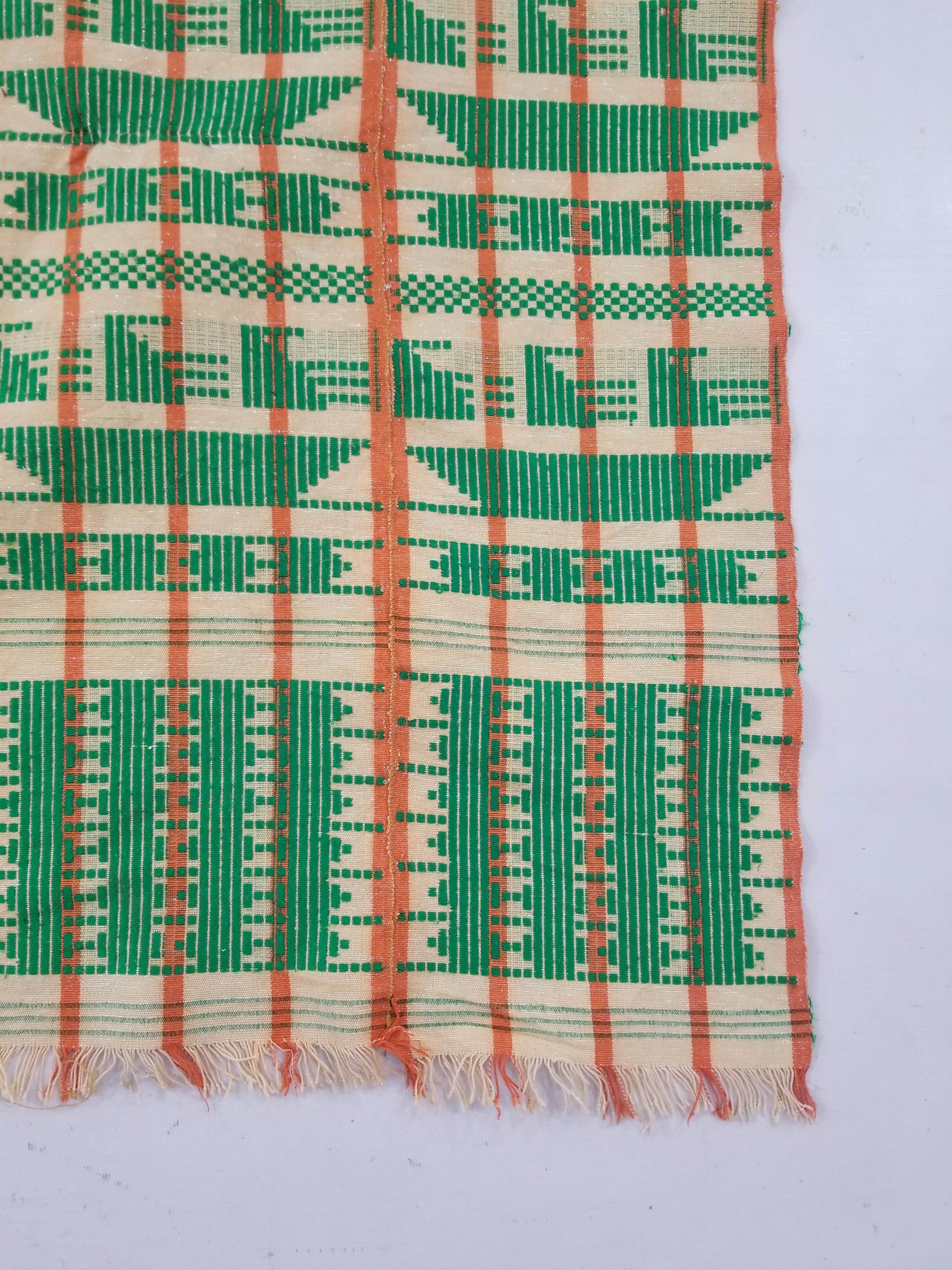 Vintage African Inspired Handwoven Geometric Pattern Tapestry Panel 180x123cm