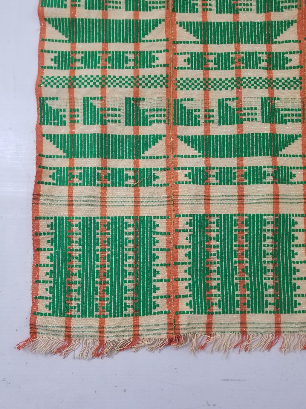 Vintage African Inspired Handwoven Geometric Pattern Tapestry Panel 180x123cm