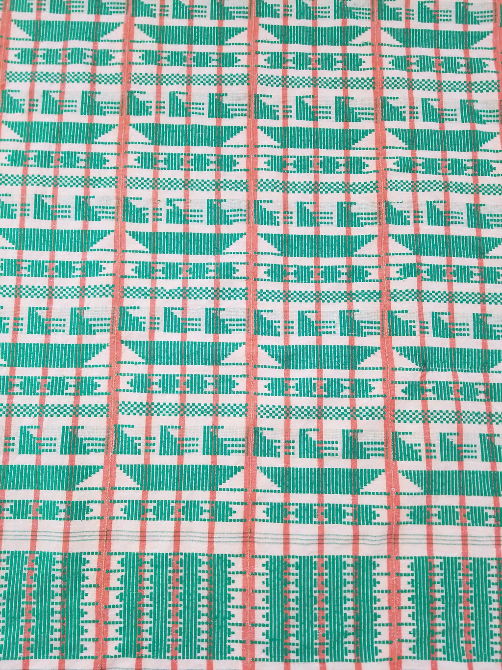 Vintage African Inspired Handwoven Geometric Pattern Tapestry Panel 180x123cm