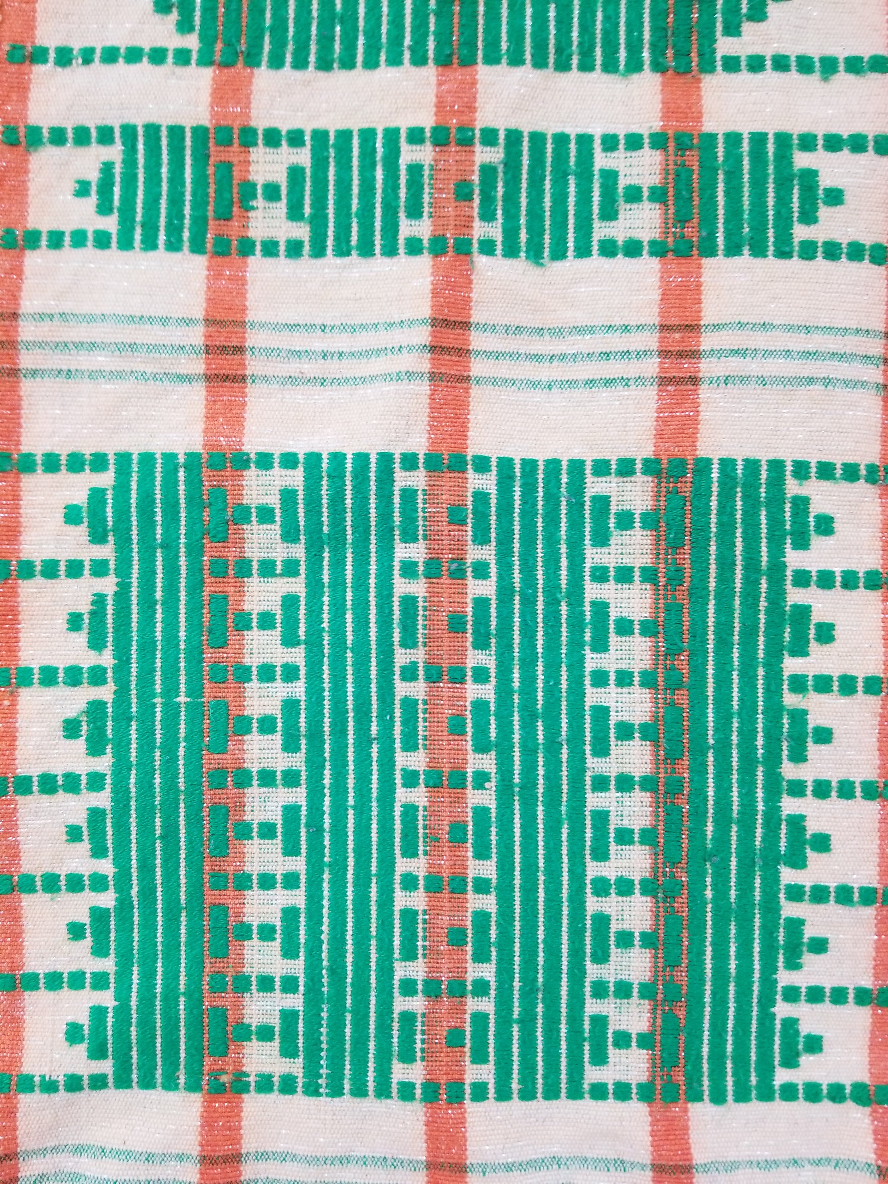 Vintage African Inspired Handwoven Geometric Pattern Tapestry Panel 180x123cm