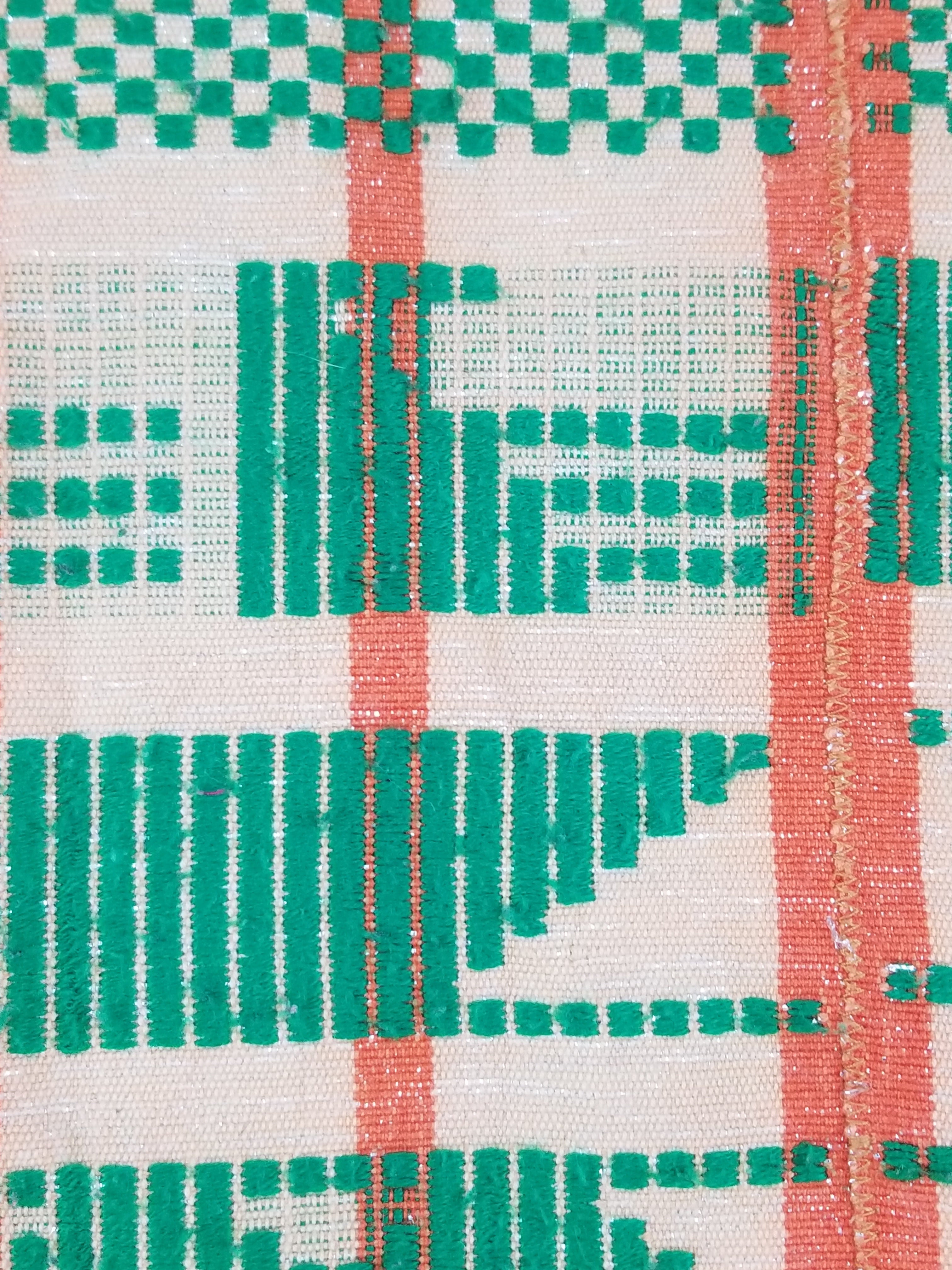 Vintage African Inspired Handwoven Geometric Pattern Tapestry Panel 180x123cm
