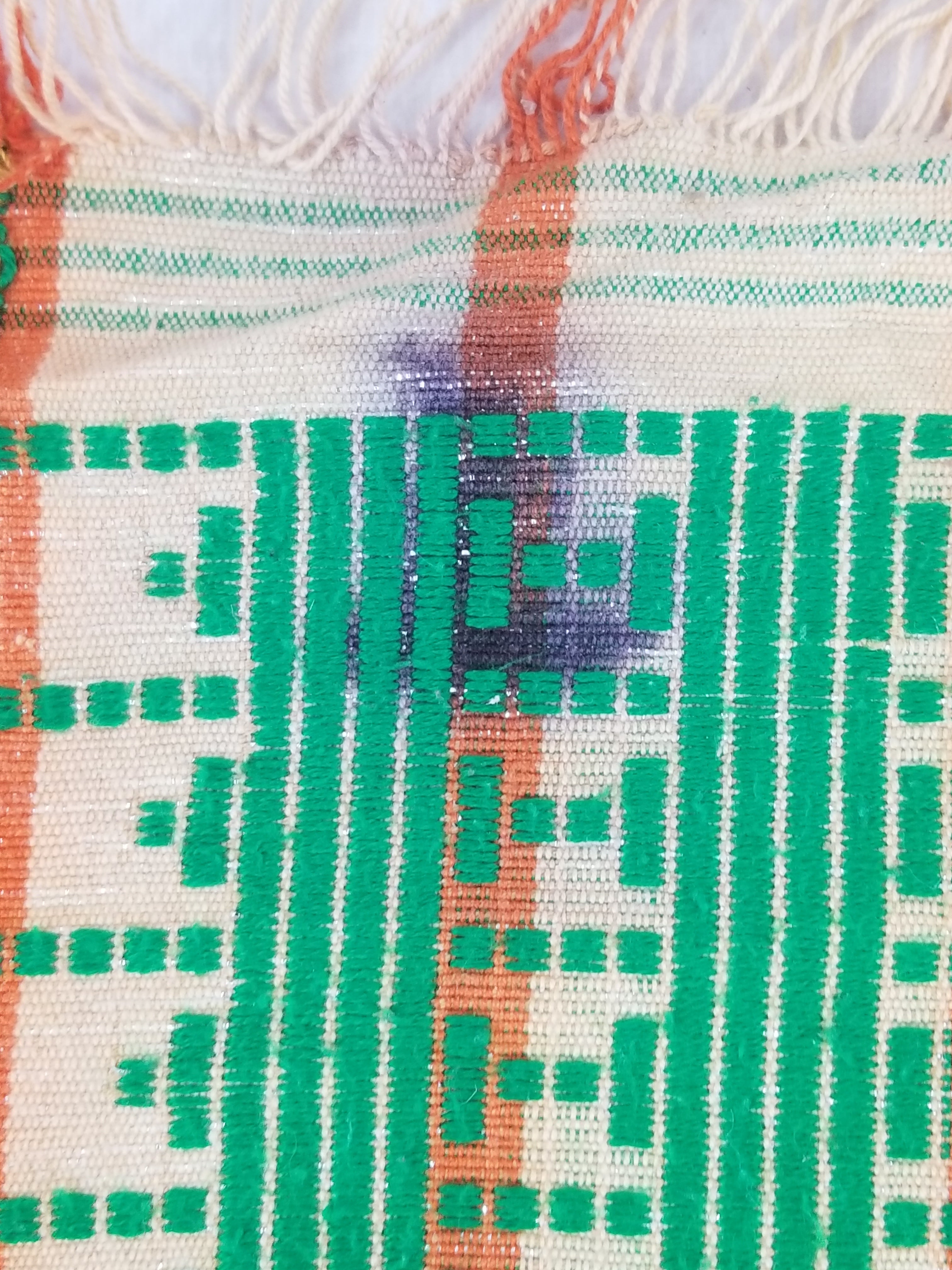 Vintage African Inspired Handwoven Geometric Pattern Tapestry Panel 180x123cm