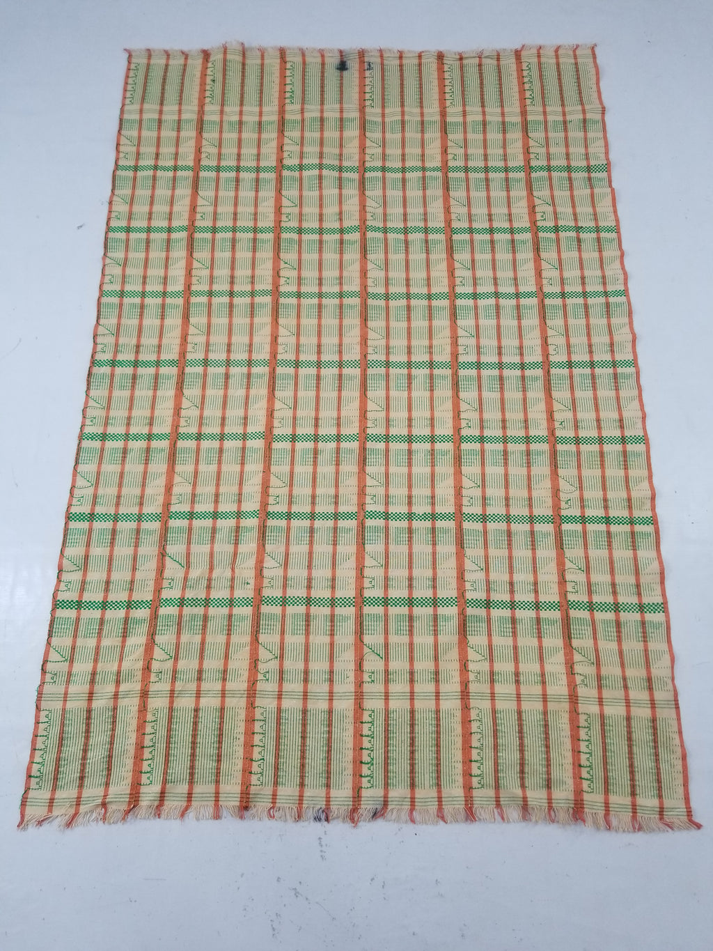 Vintage African Inspired Handwoven Geometric Pattern Tapestry Panel 180x123cm
