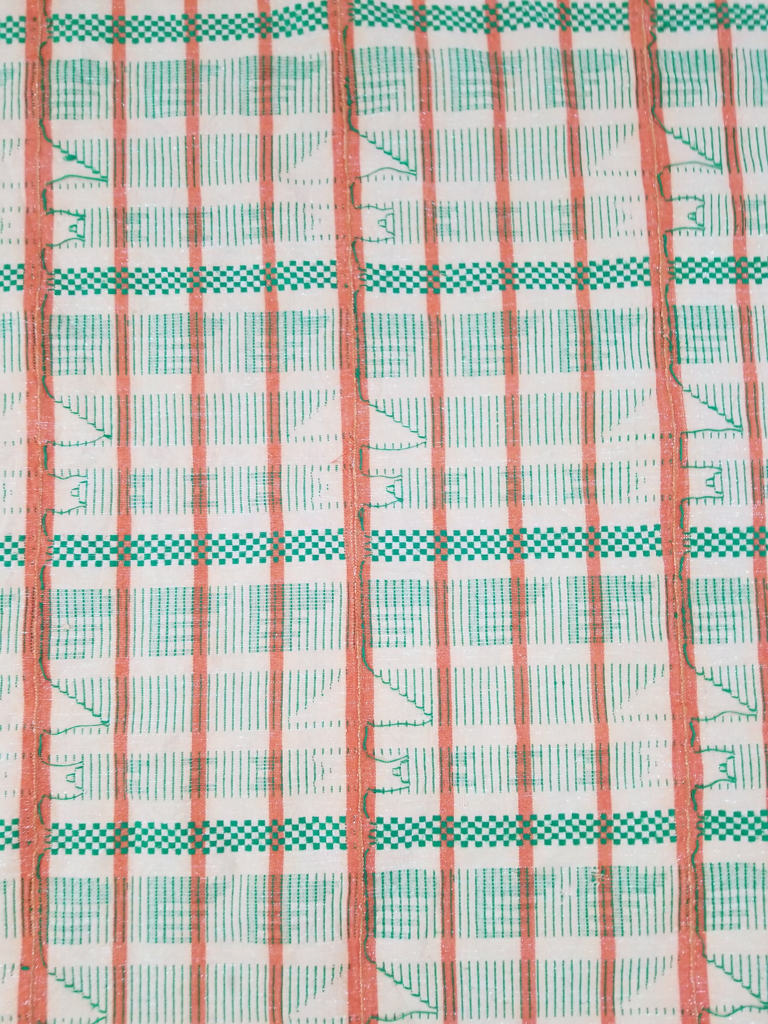 Vintage African Inspired Handwoven Geometric Pattern Tapestry Panel 180x123cm